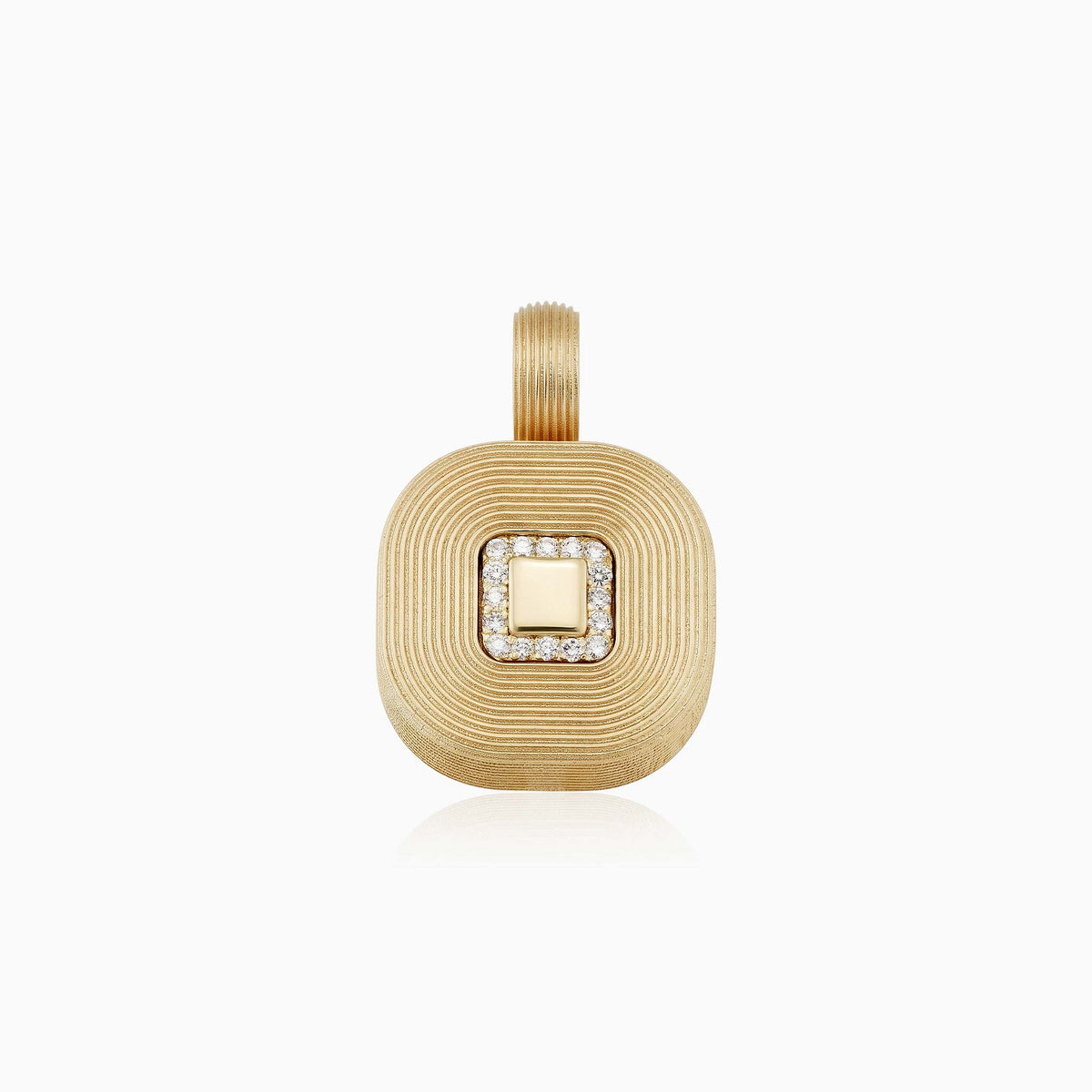 Renaissance Square Natural Diamond Pendant Charm