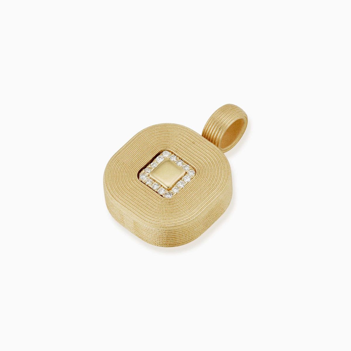 Renaissance Square Natural Diamond Pendant Charm