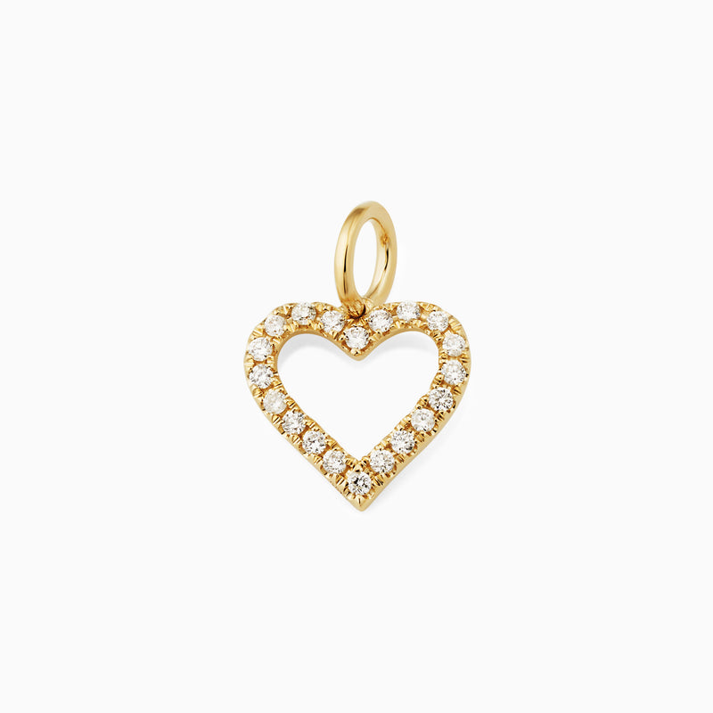 Open Heart Diamond Pendant Charm