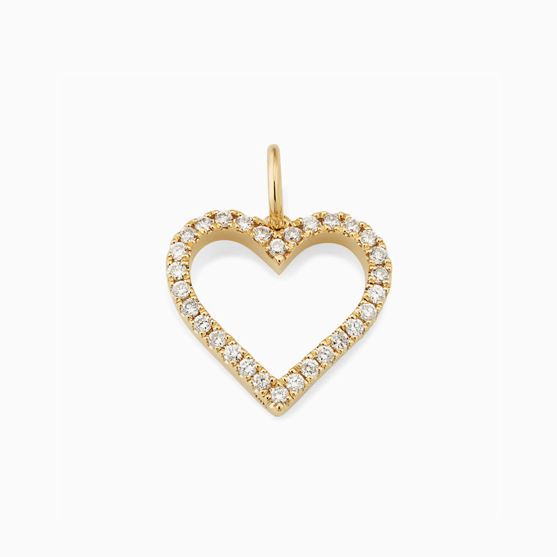 Open Heart Diamond Pendant Charm