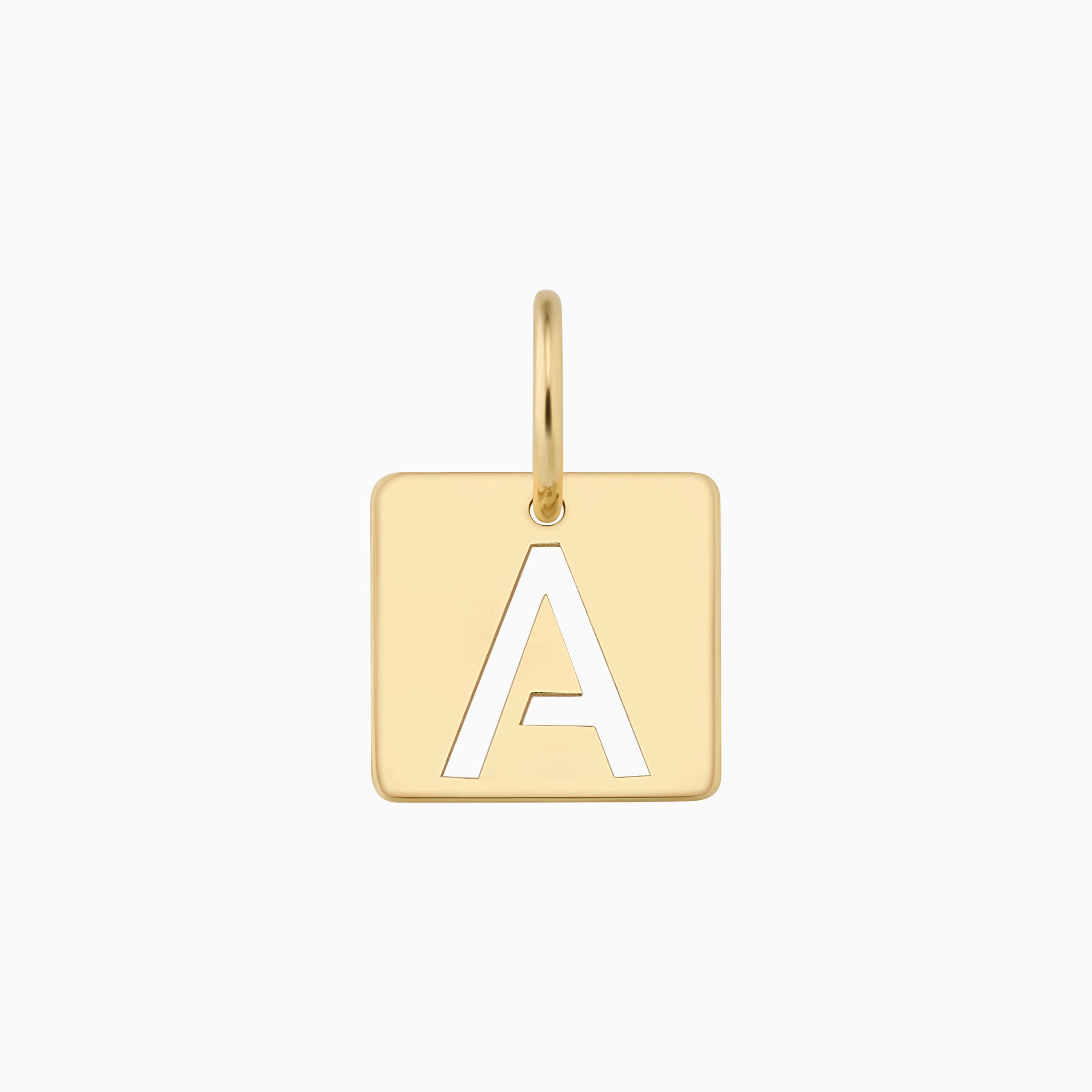 Initial Tile Pendant Charm