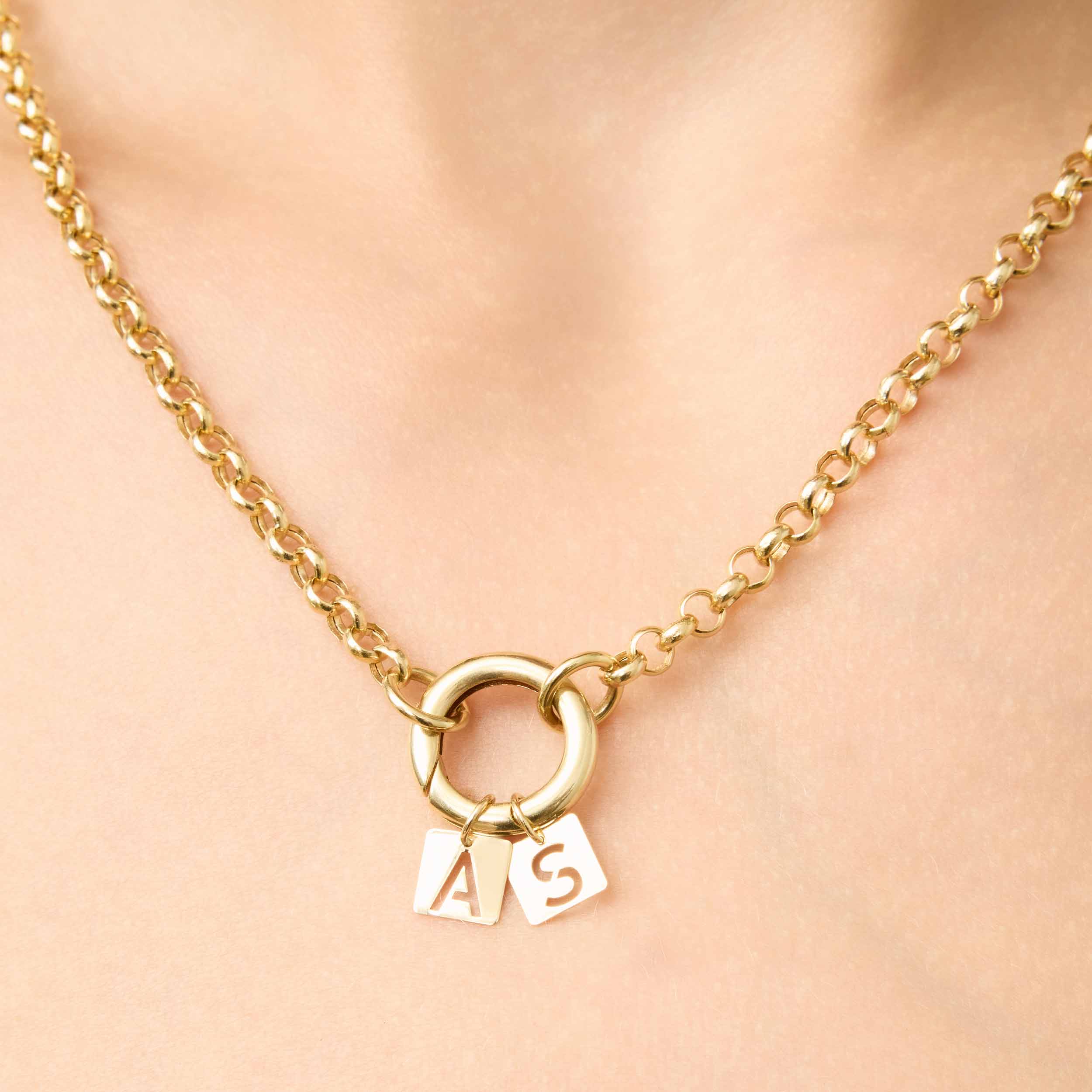 Initial Tile Pendant Charm