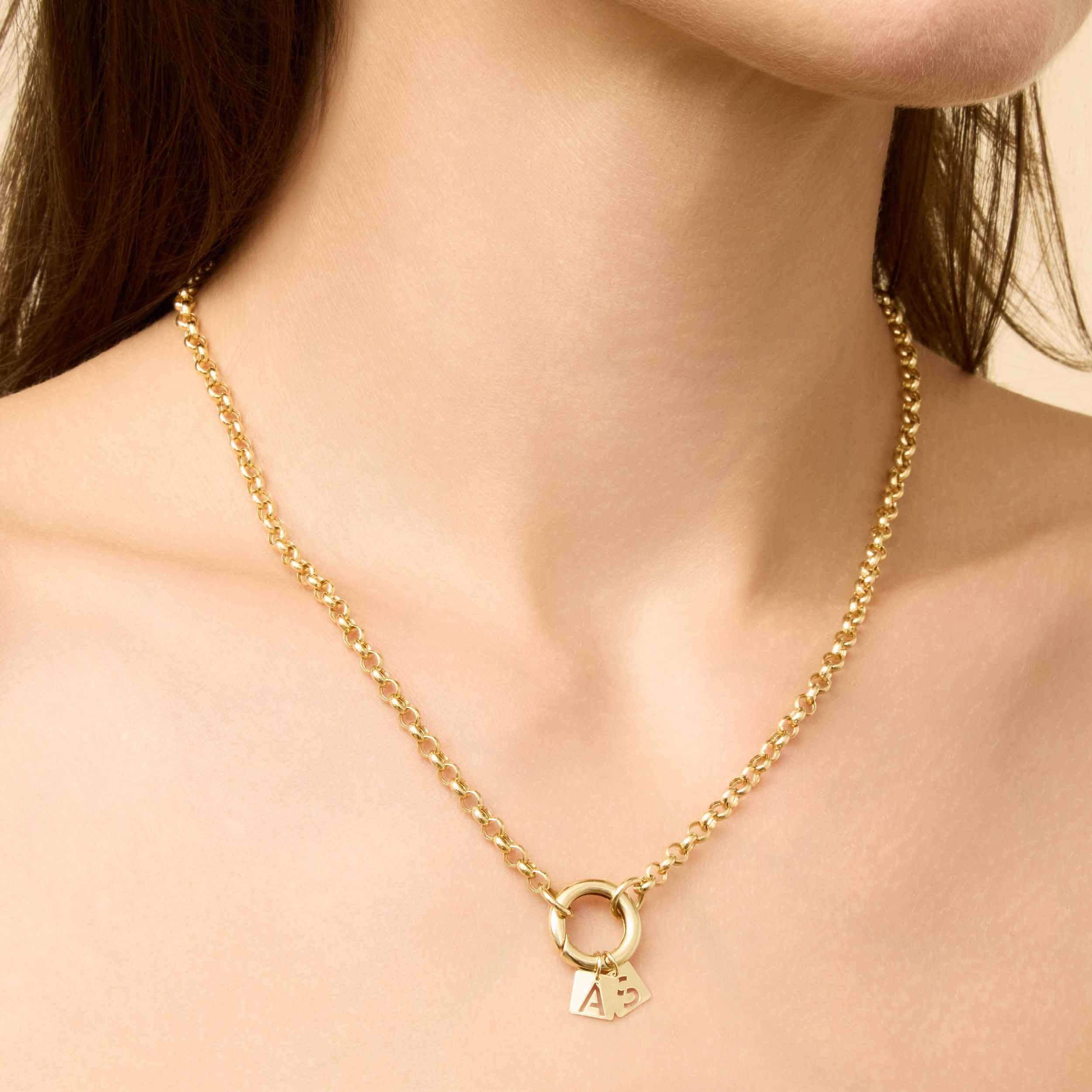 Initial Tile Pendant Charm