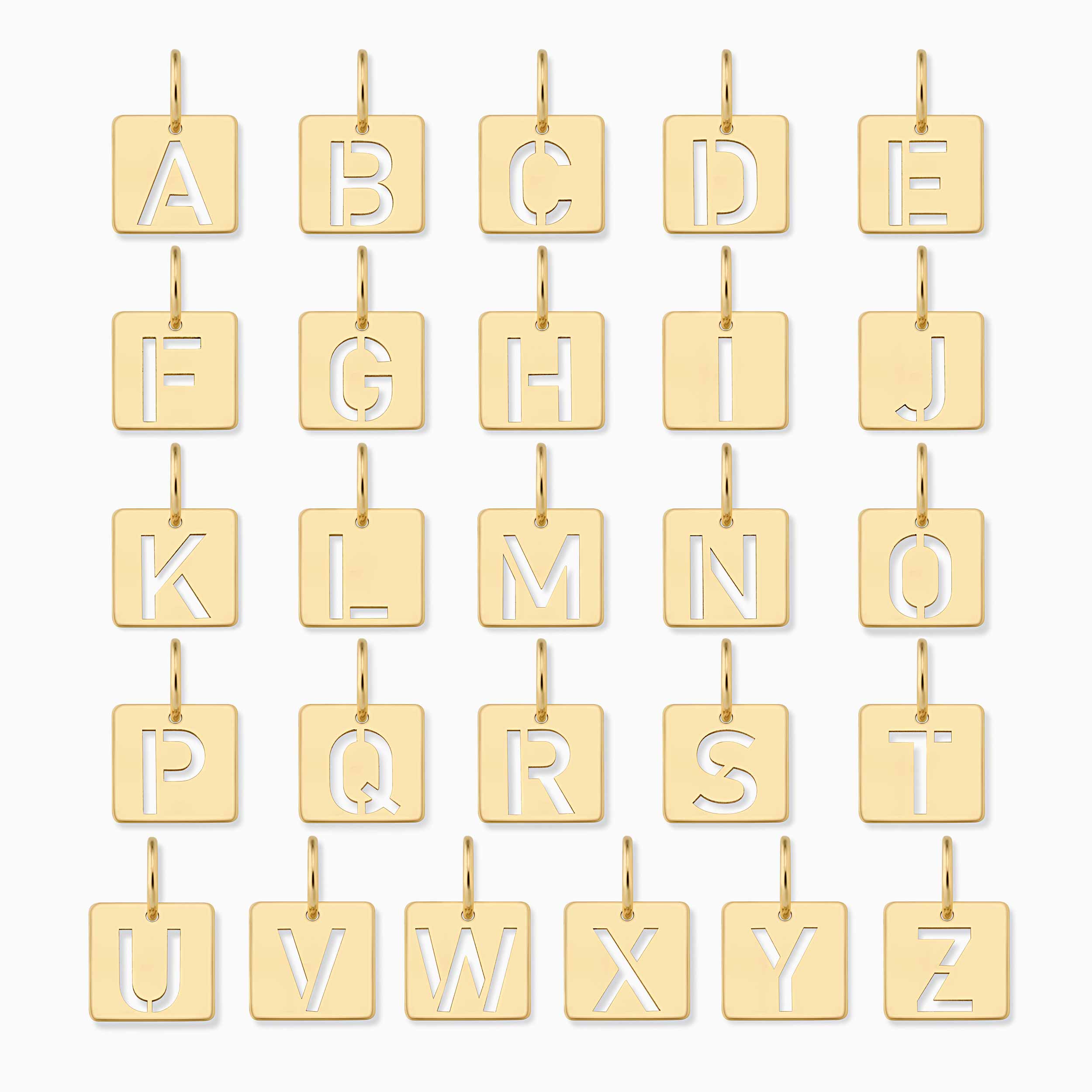 Initial Tile Pendant Charm