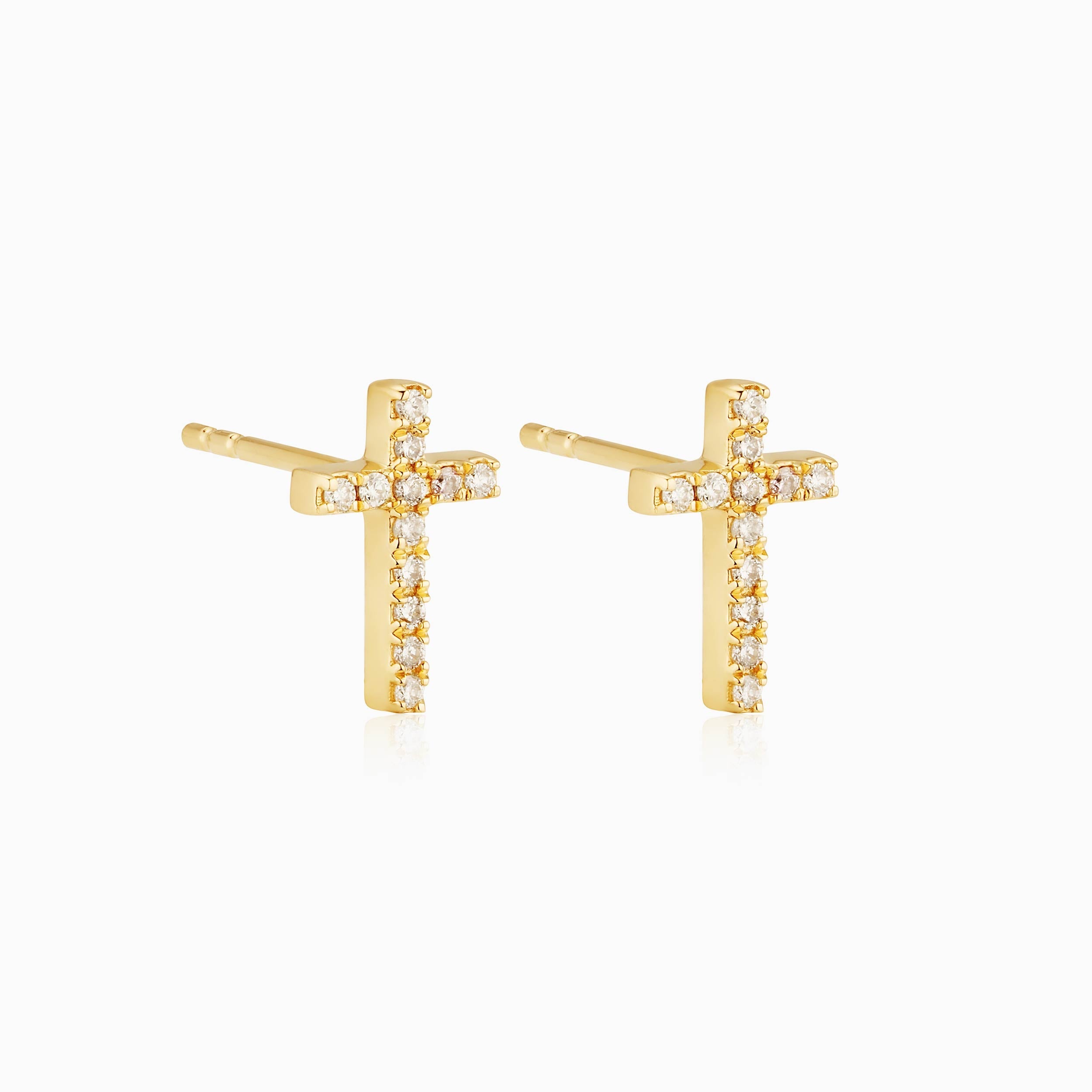 Faith Diamond Cross Studs