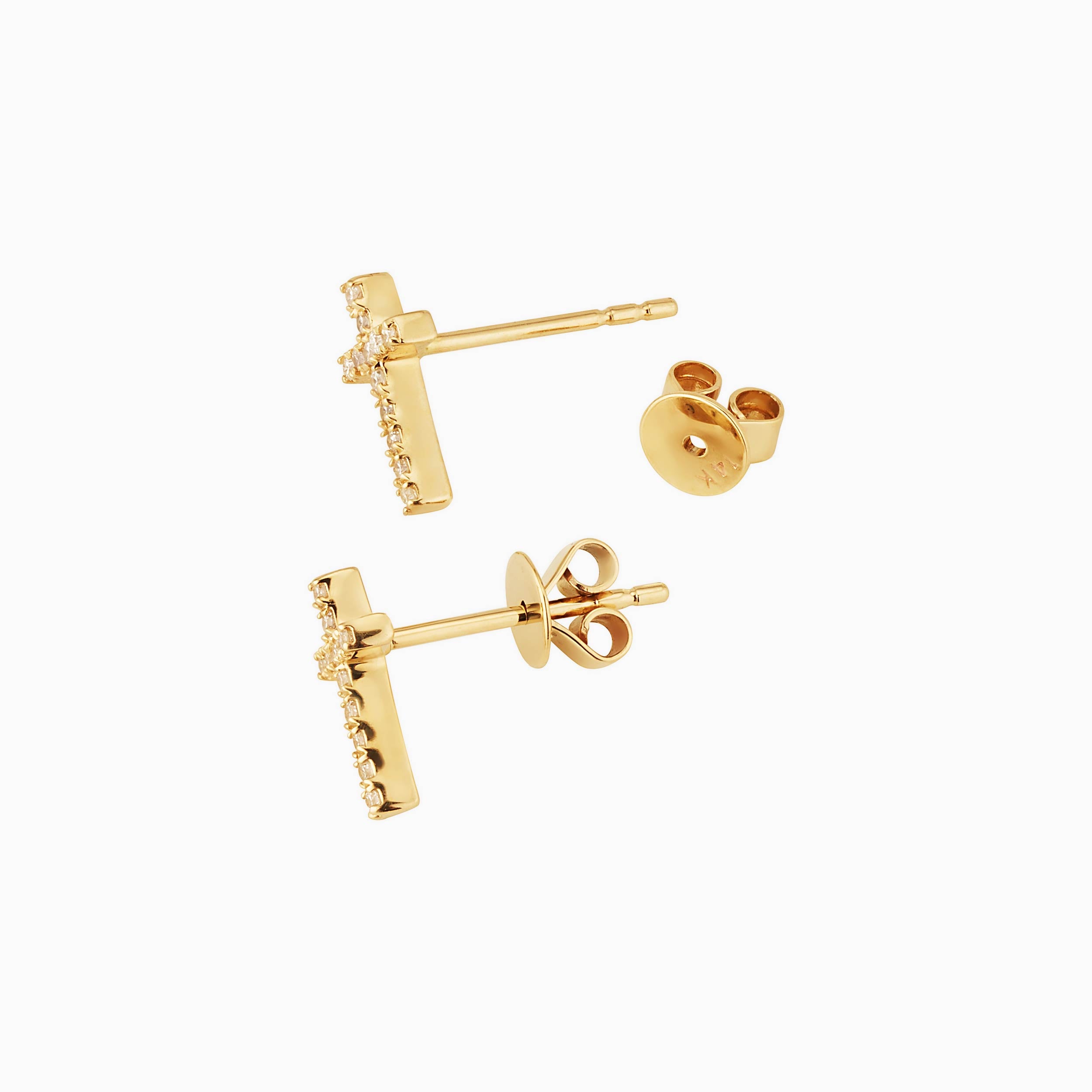 Faith Diamond Cross Studs