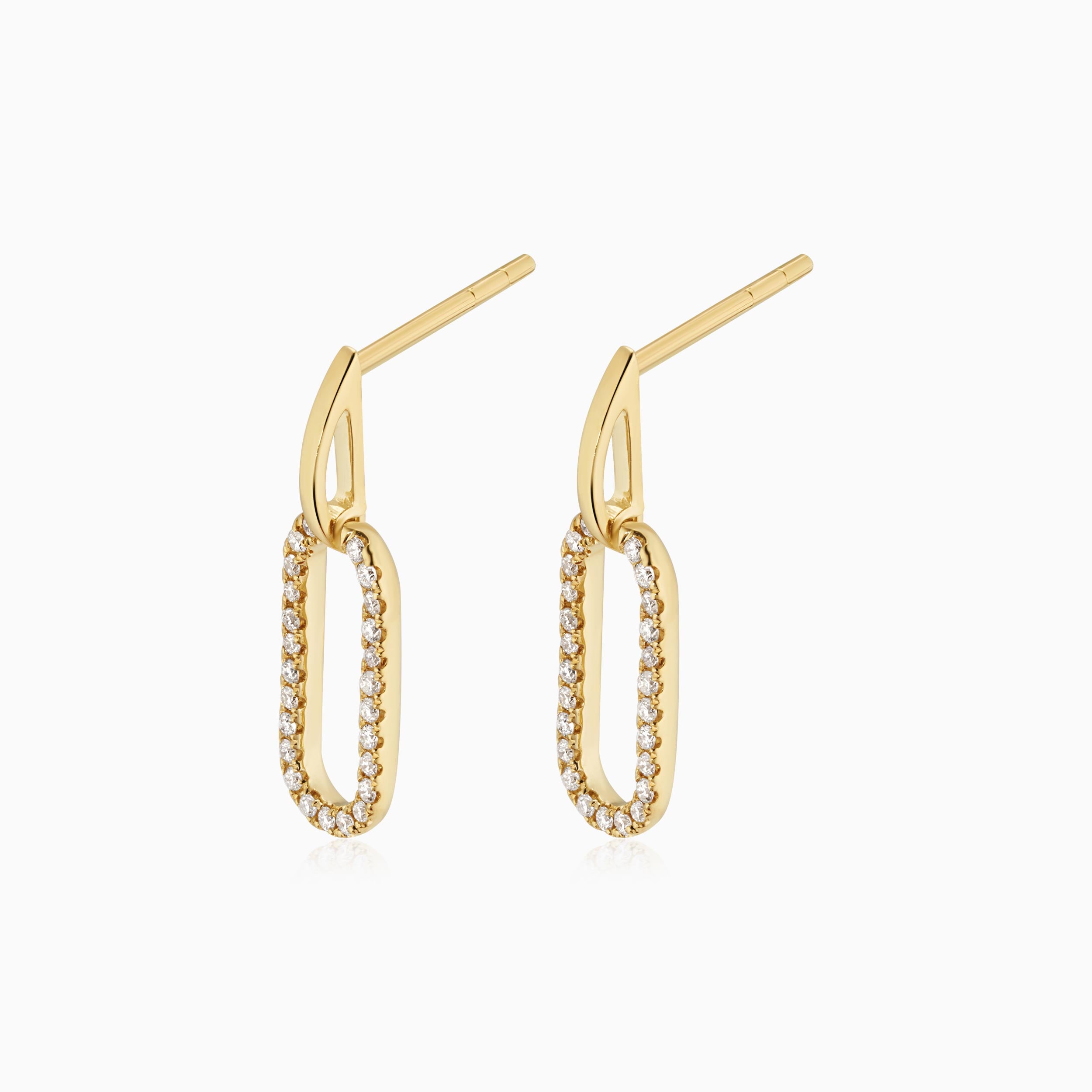 Venice Link Diamond Drop Earrings
