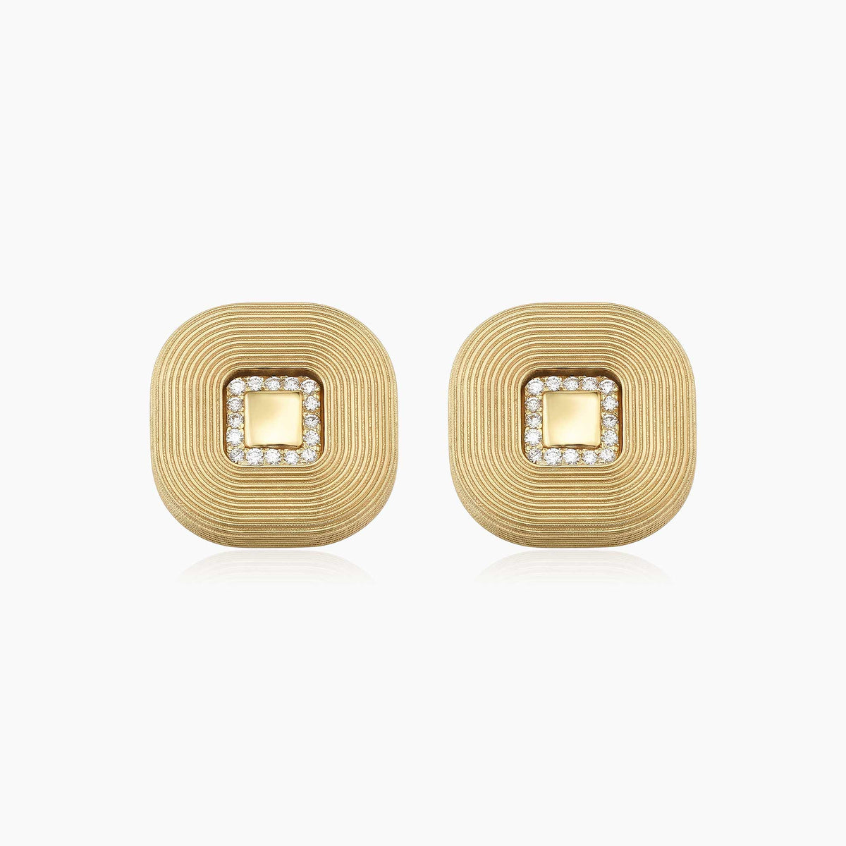 Renaissance Natural Diamond Square Studs