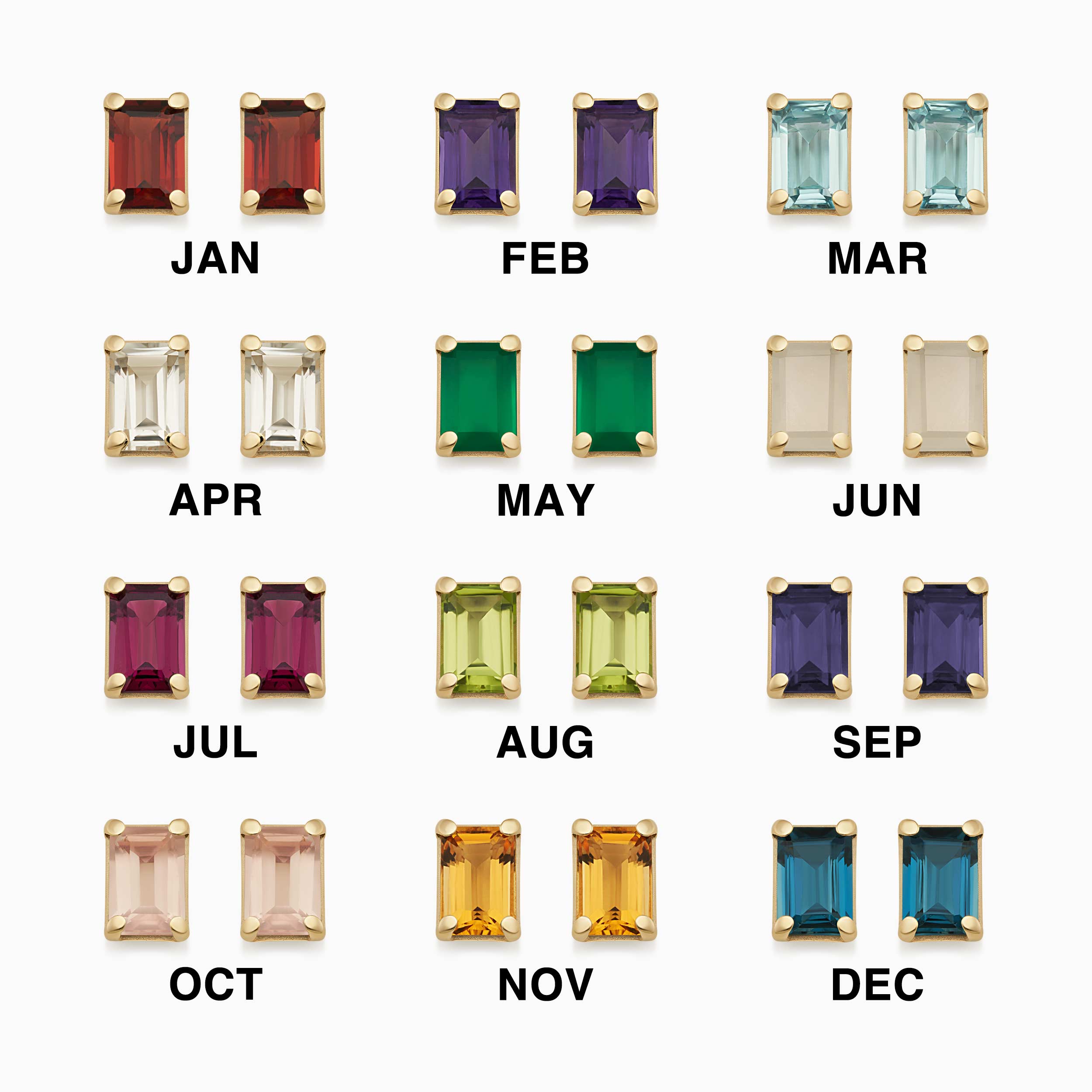 Date Me Birthstone Studs
