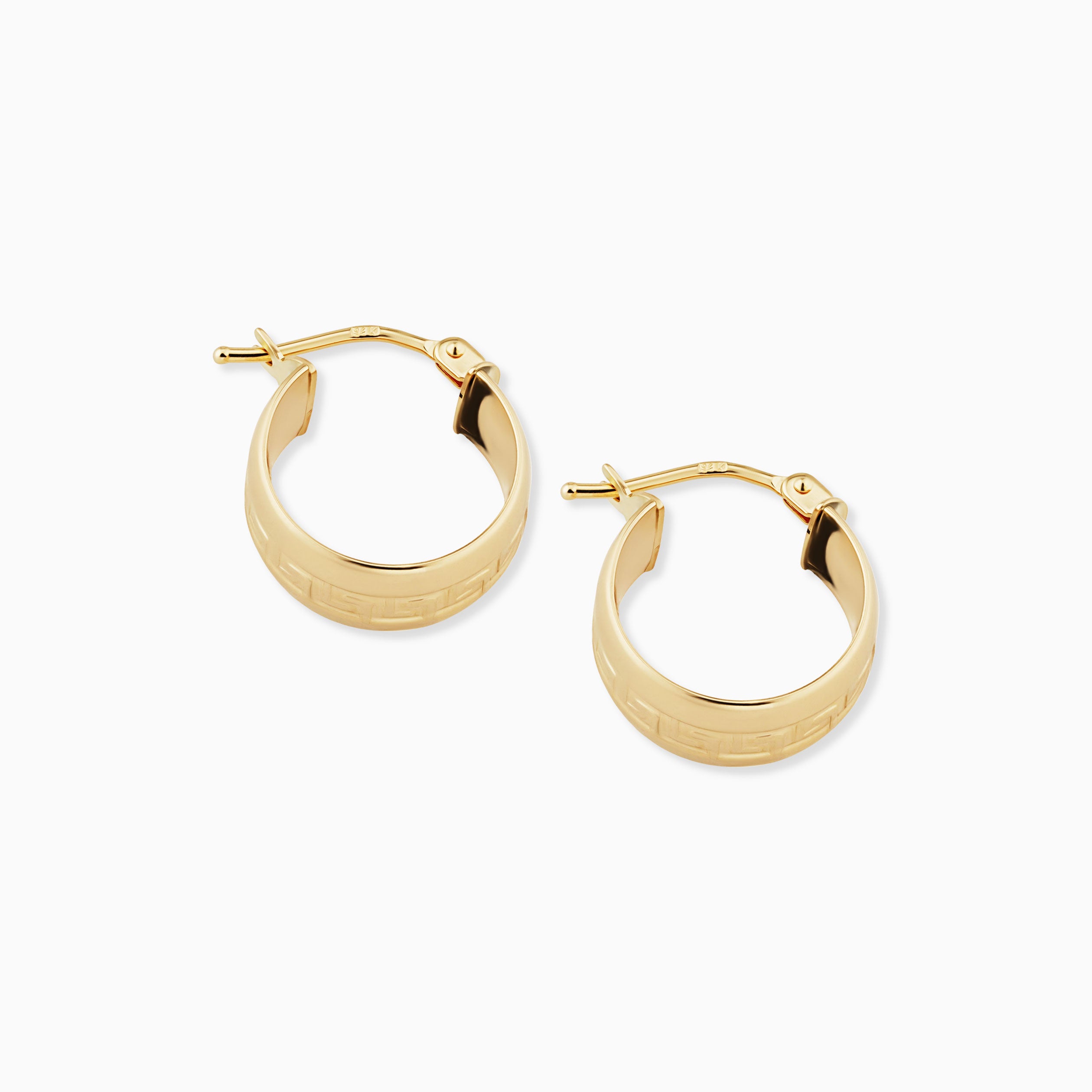 Greek Key Bold Midi Hoops