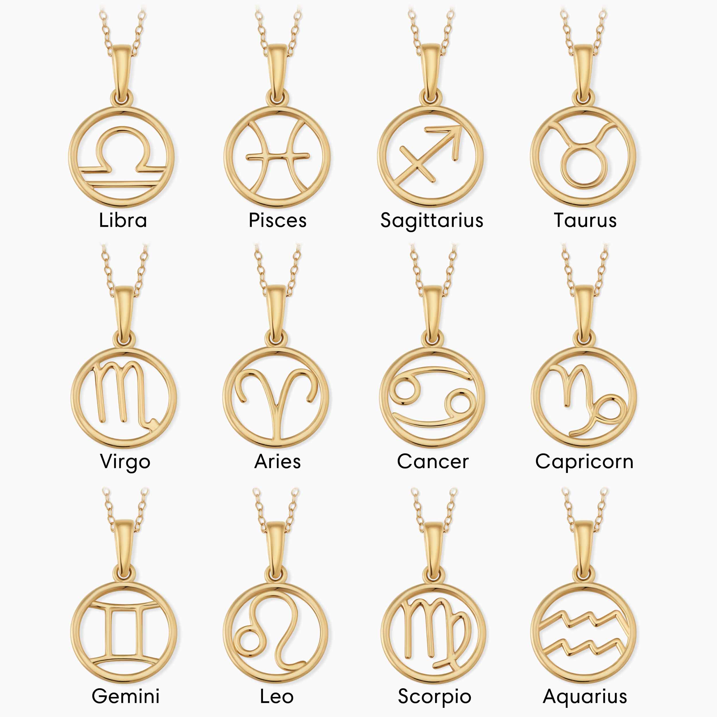 Zodiac Pendant Necklace