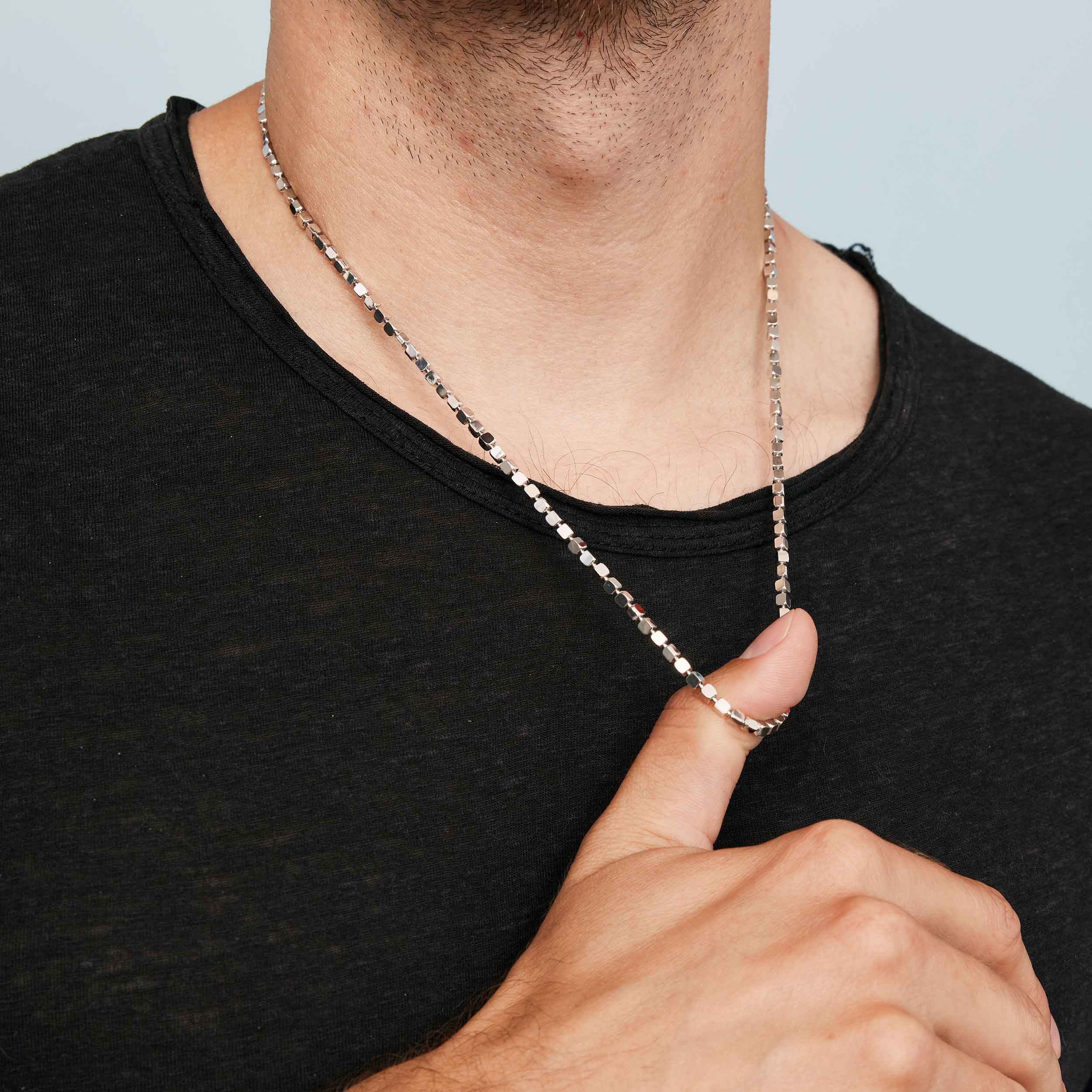 Modern Cube Link Necklace