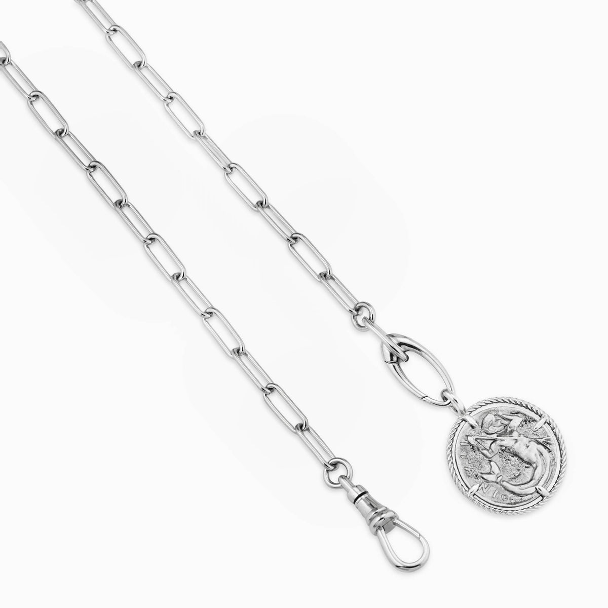 Roman Mermaid Medallion Pendant Necklace