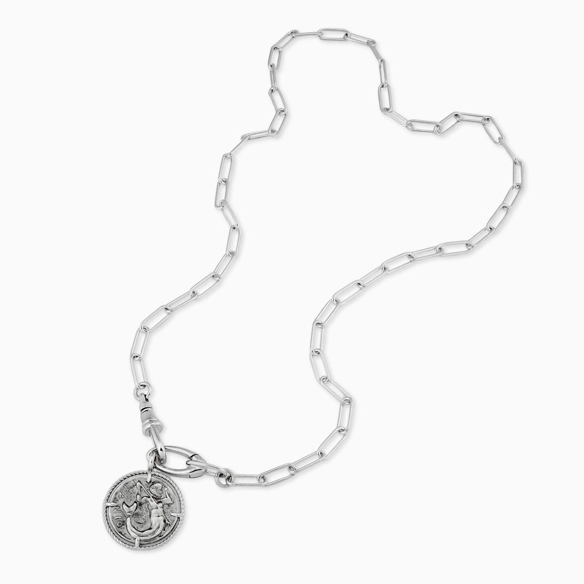 Roman Mermaid Medallion Pendant Necklace