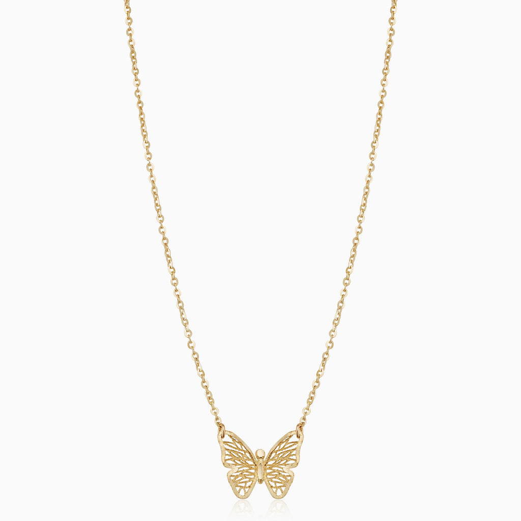 Social Butterfly Pendant Necklace