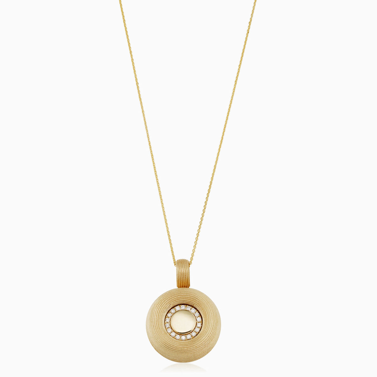 Renaissance Round Natural Diamond Pendant Necklace