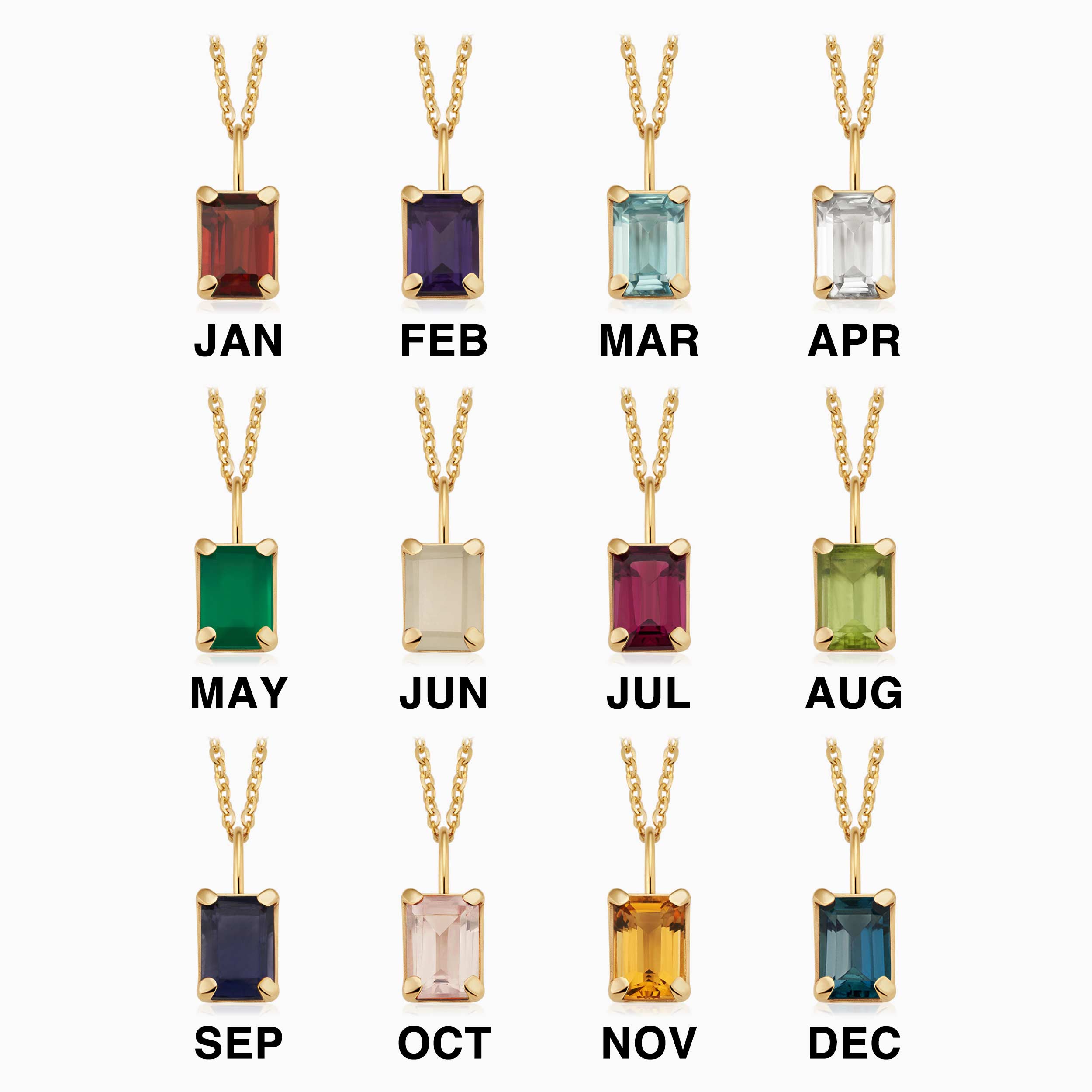 Date Me Birthstone Pendant Necklace