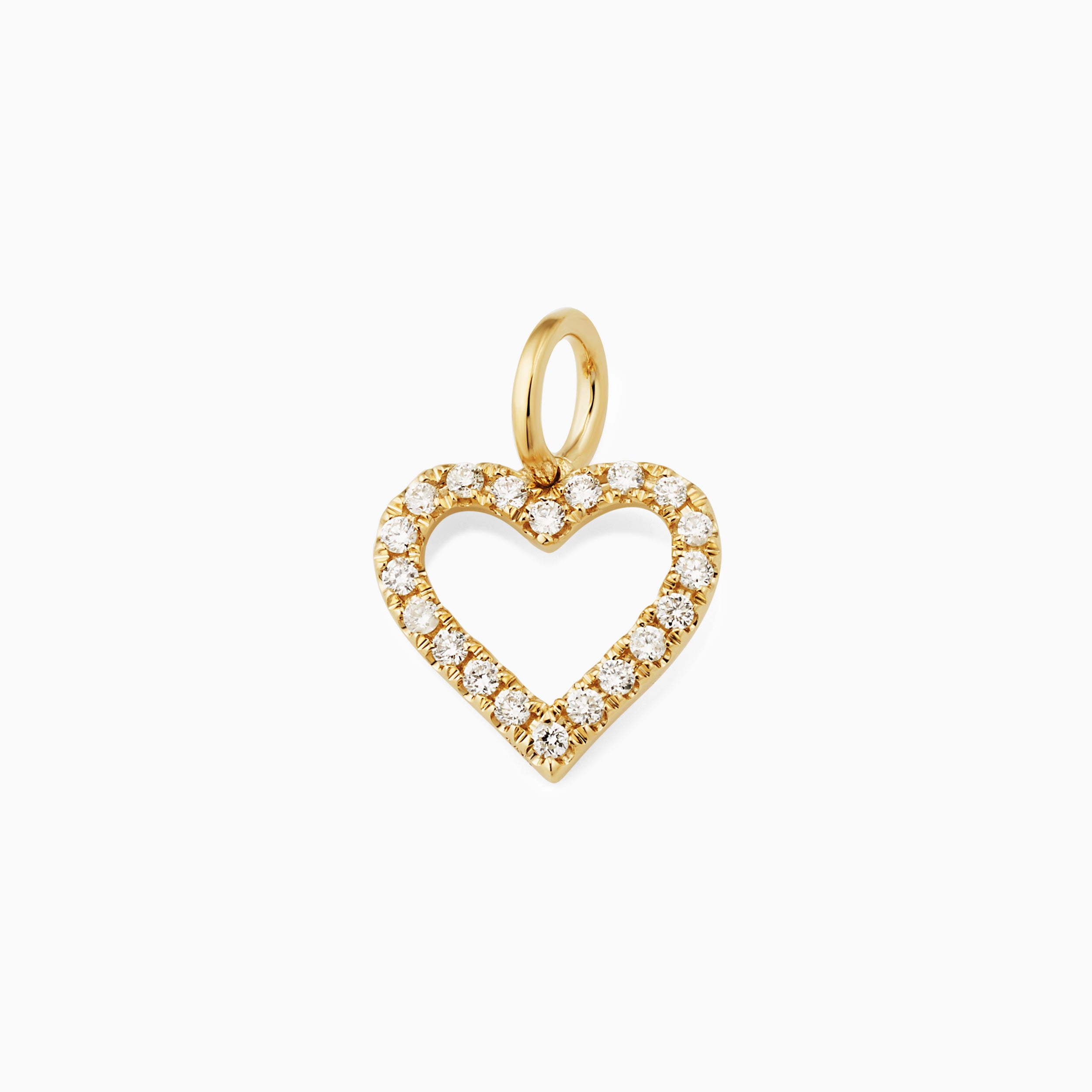 Open Heart Diamond Pendant Charm