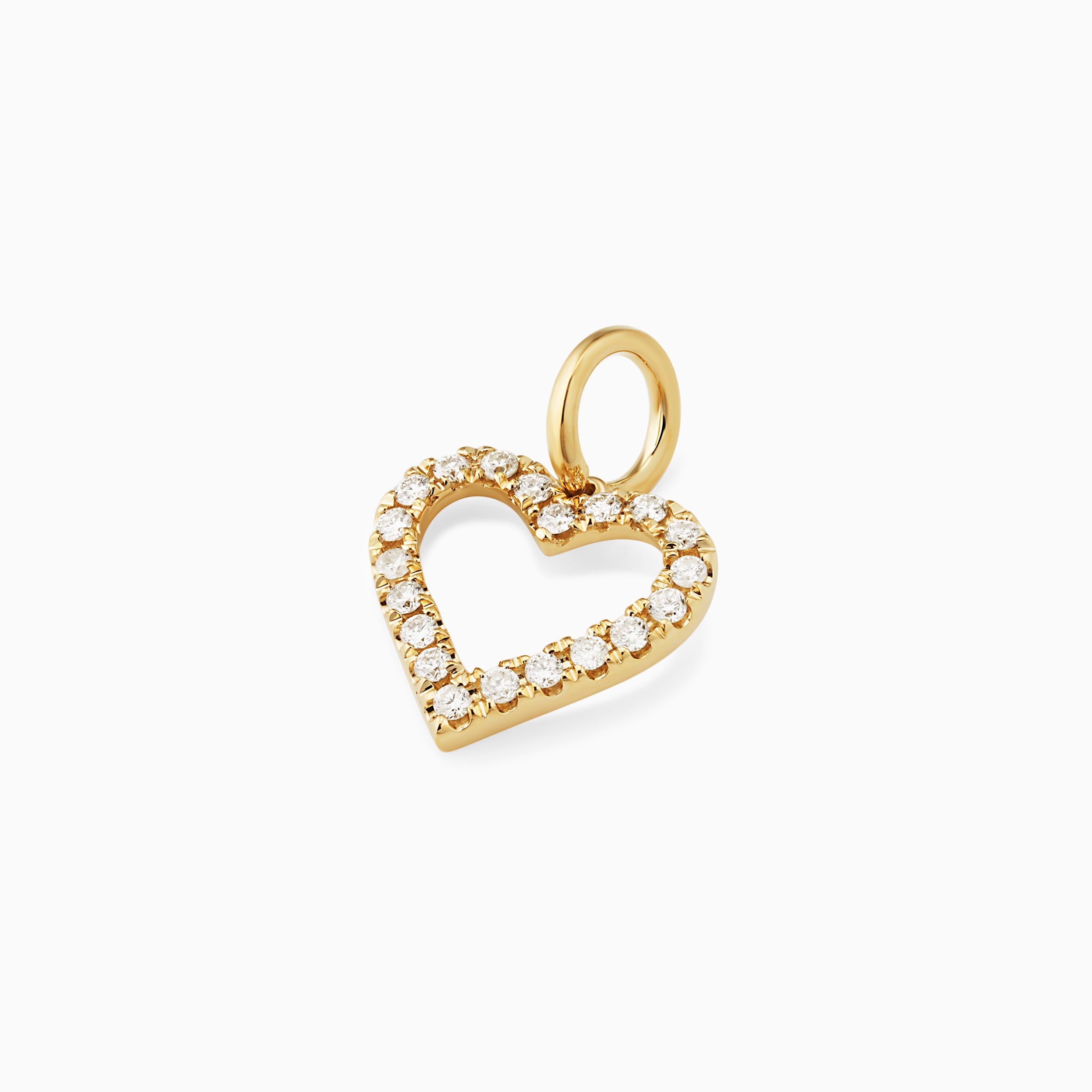 Open Heart Diamond Pendant Charm