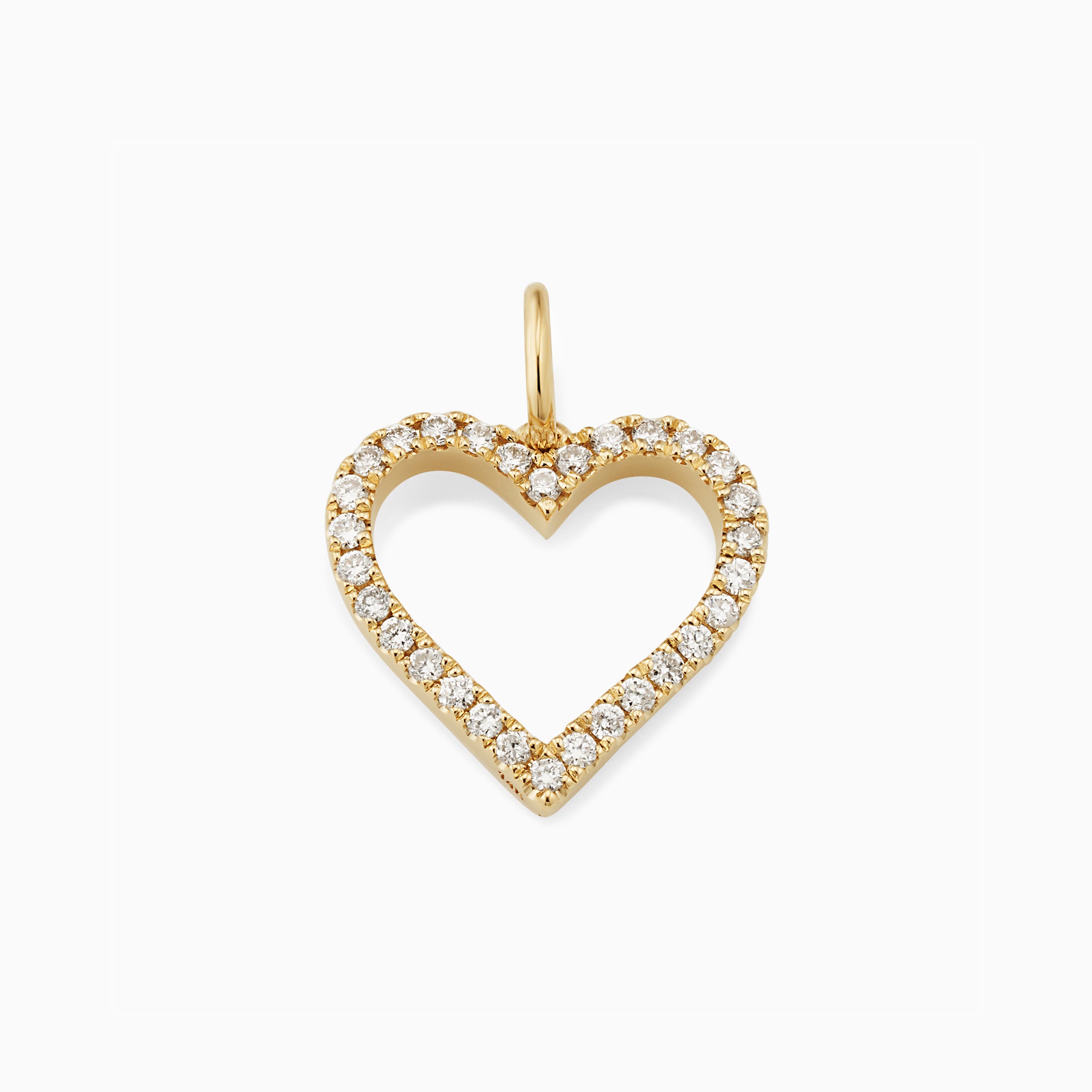 Open Heart Diamond Pendant Charm