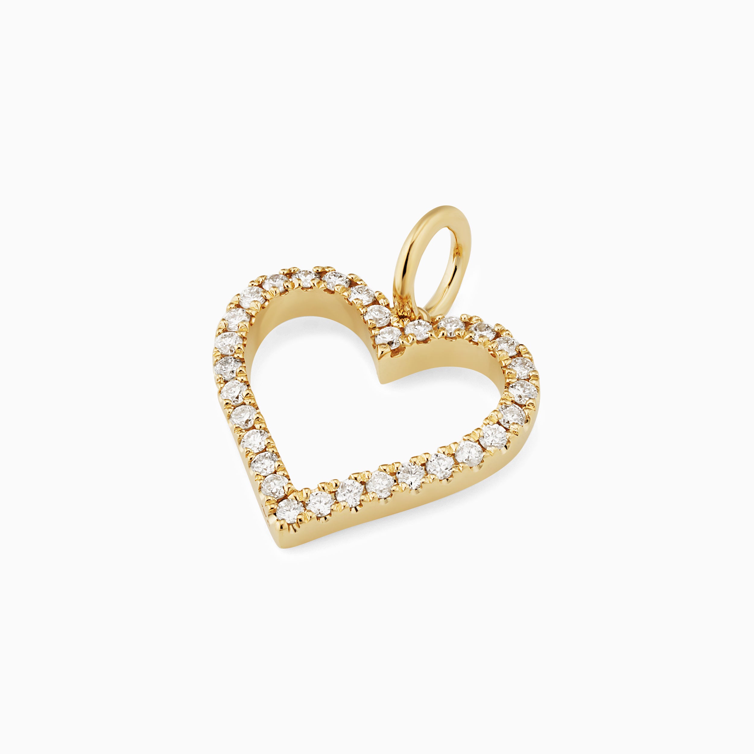 Open Heart Diamond Pendant Charm