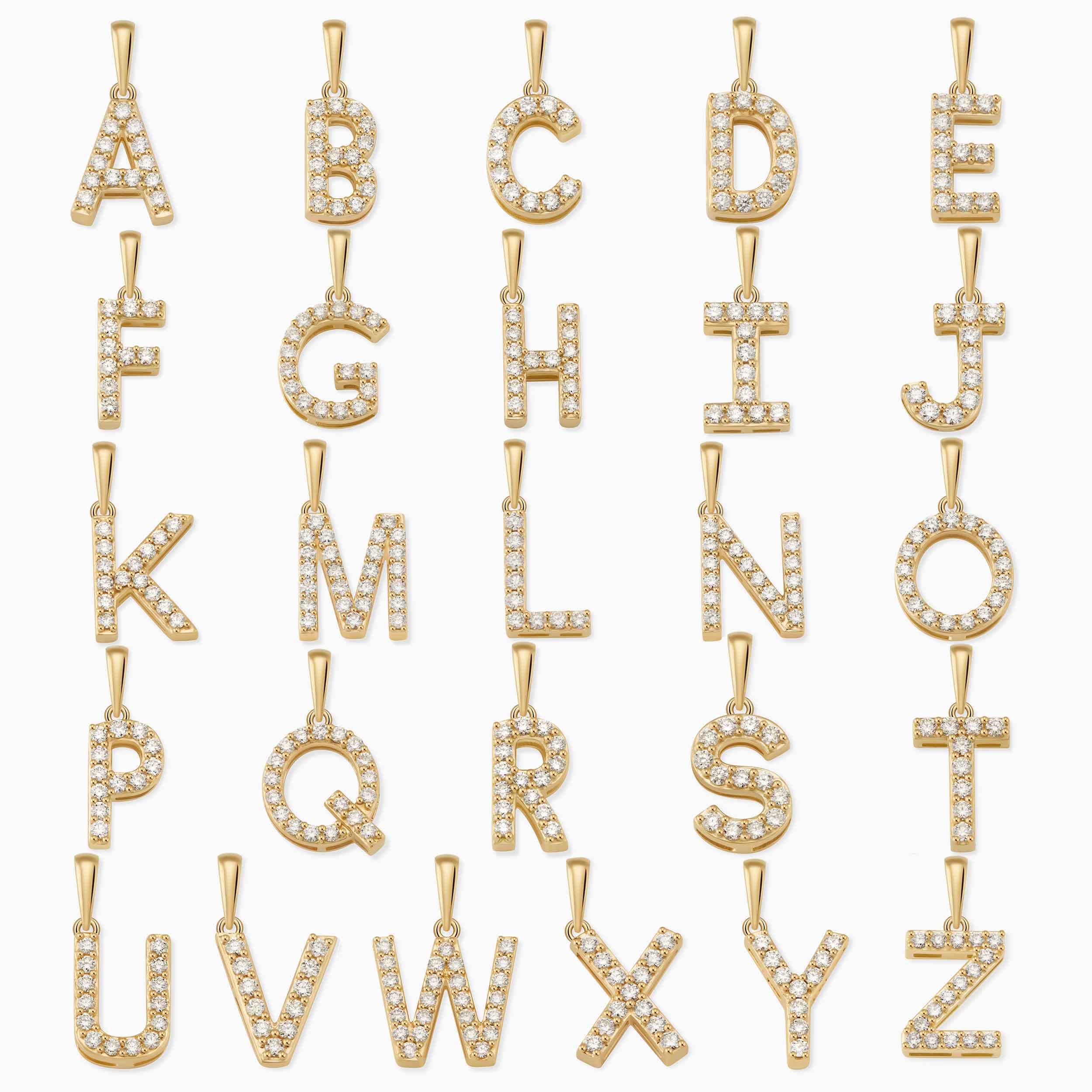 Luxe Letter Diamond Initial Pendant Charm