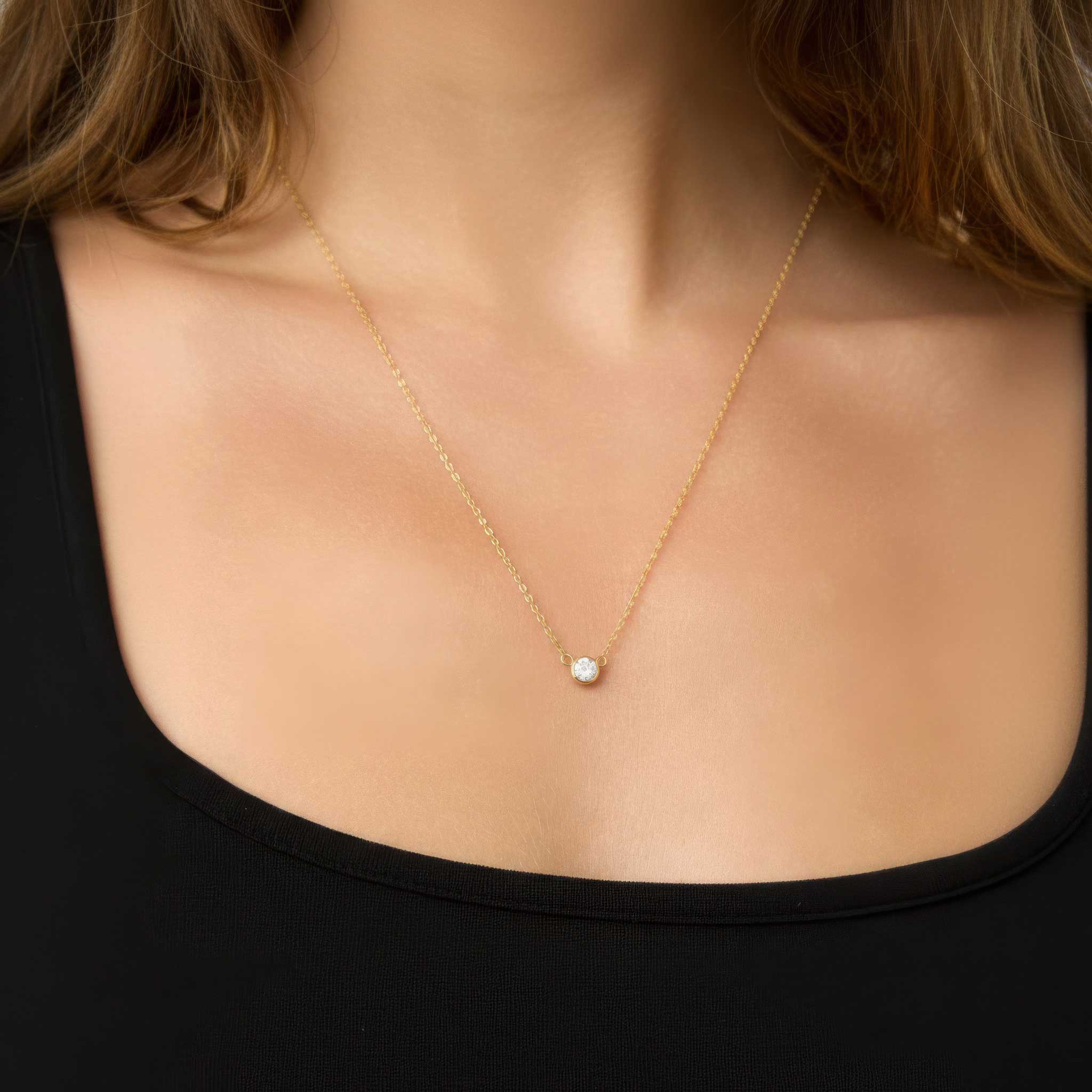Diamond Necklaces in Solid Gold – 10K & 14K | Oradina
