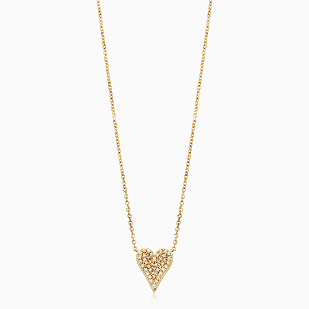Radiant Diamond Heart Pendant Necklace