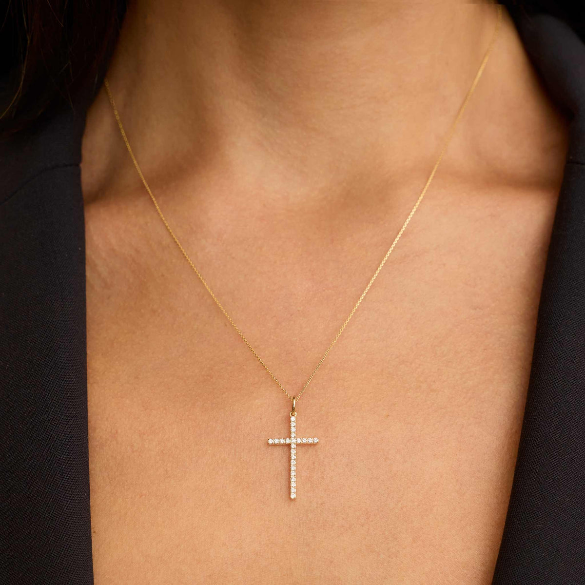 Faith Diamond Cross Medium Pendant Charm