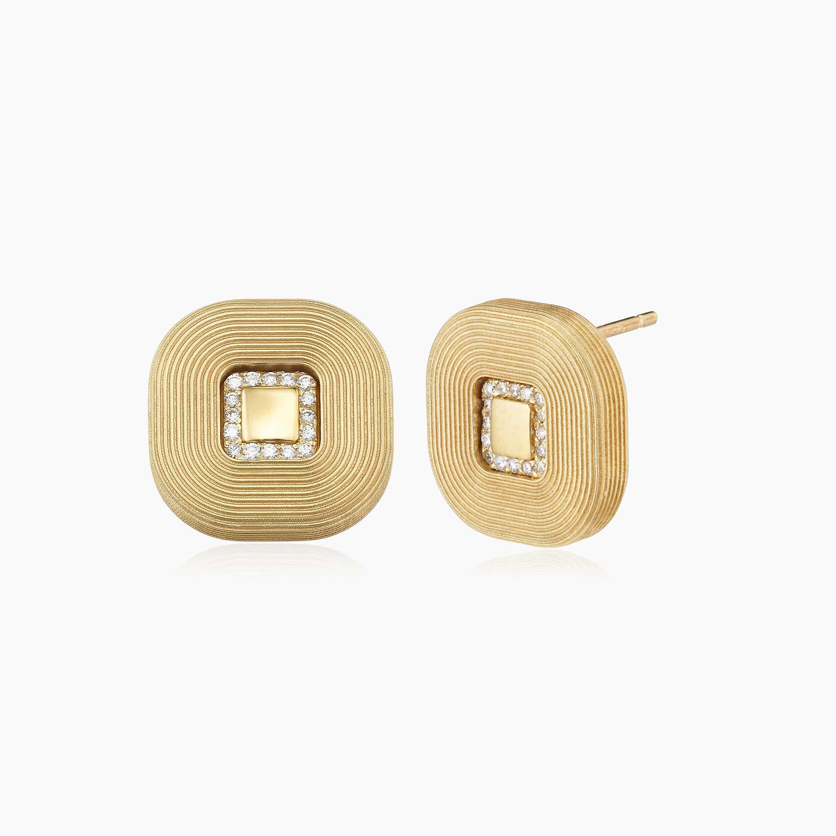 Renaissance Natural Diamond Square Studs