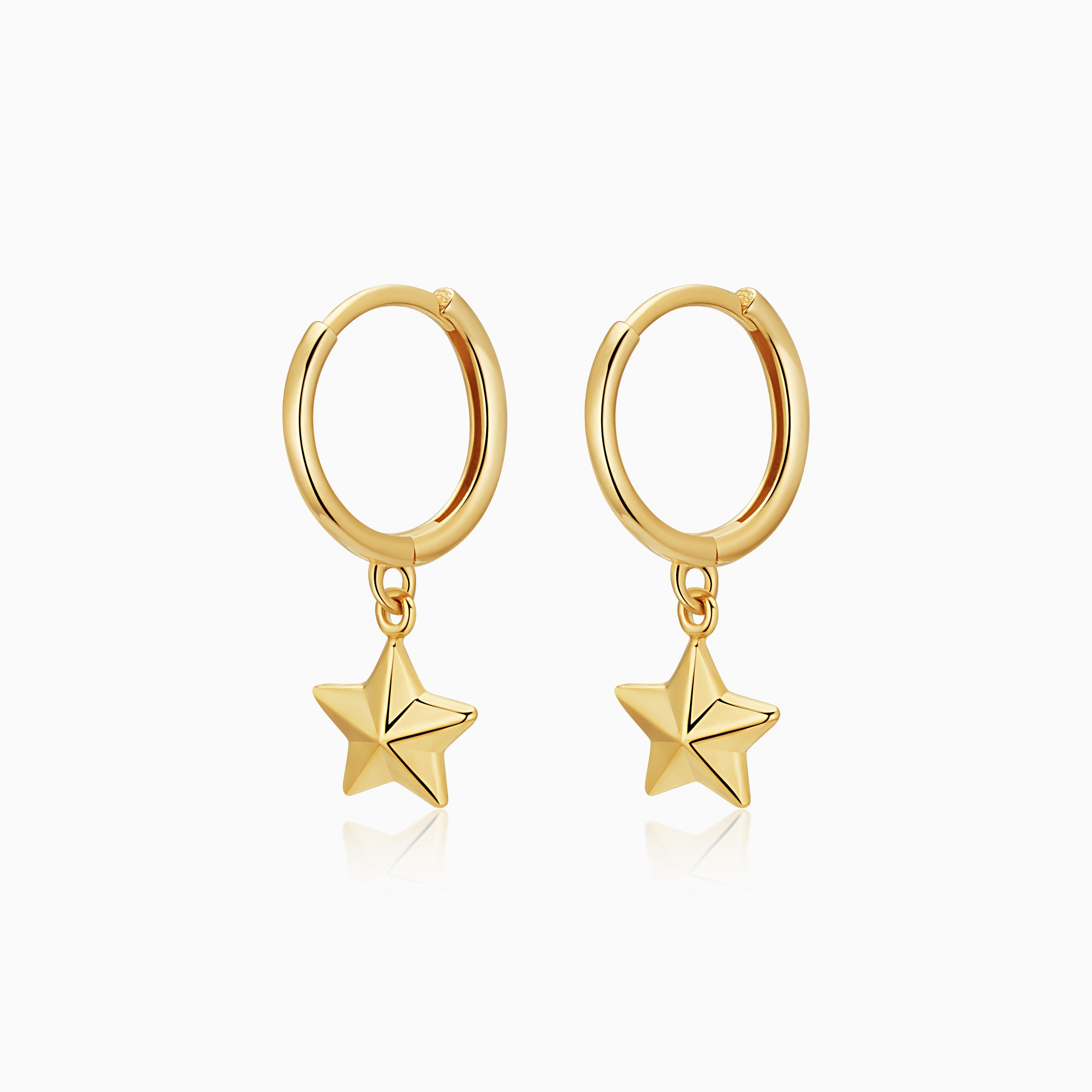 Street Star Charm Hoops