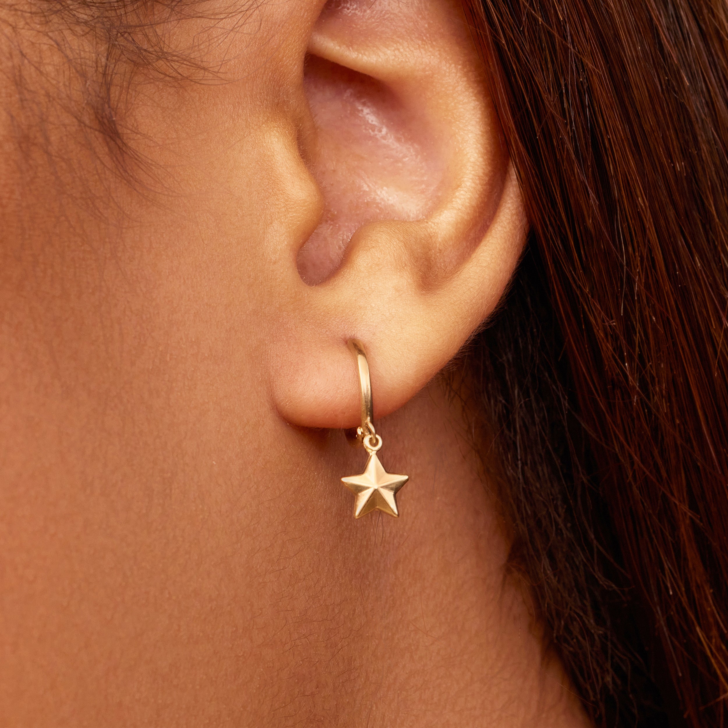 Street Star Charm Hoops