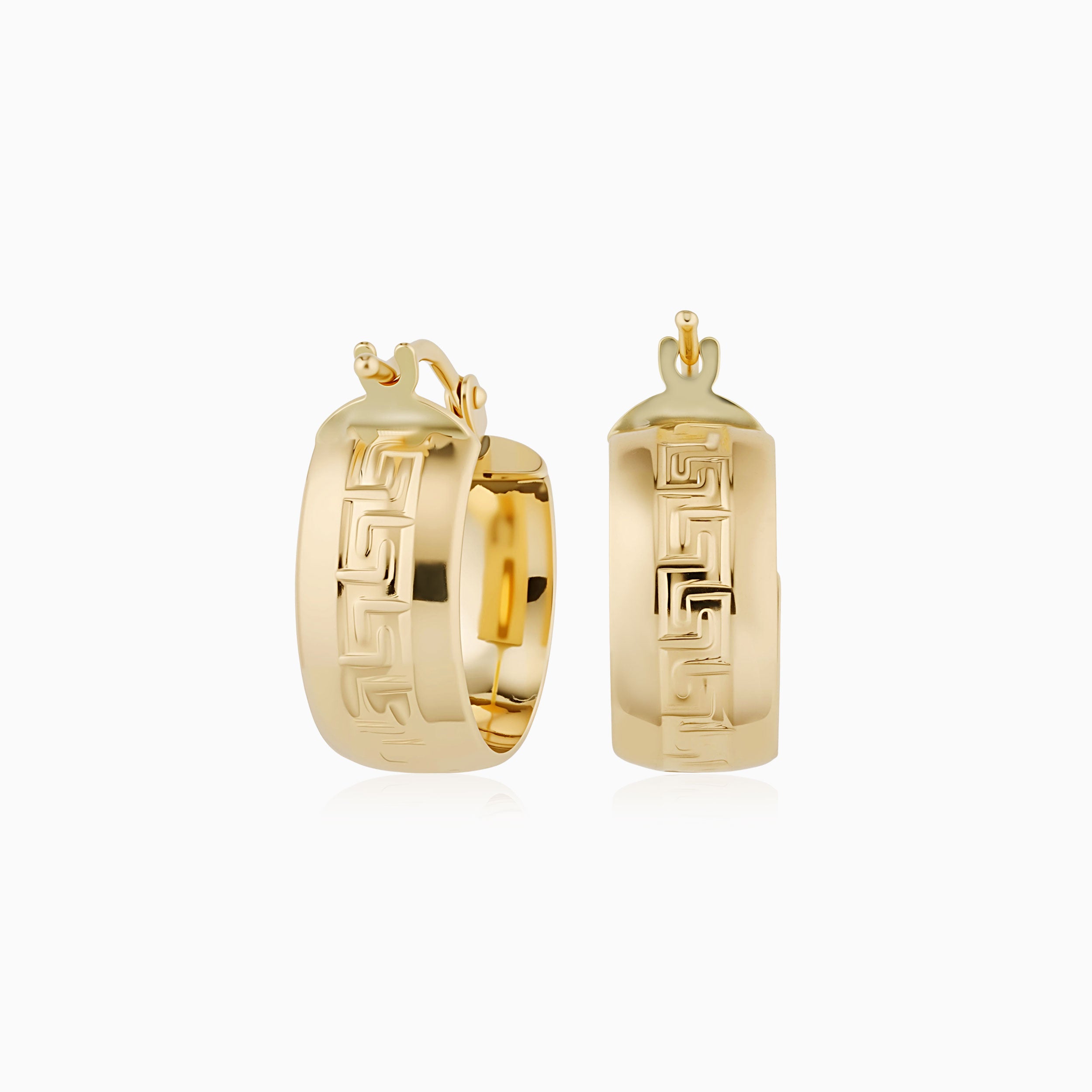 Greek Key Bold Midi Hoops