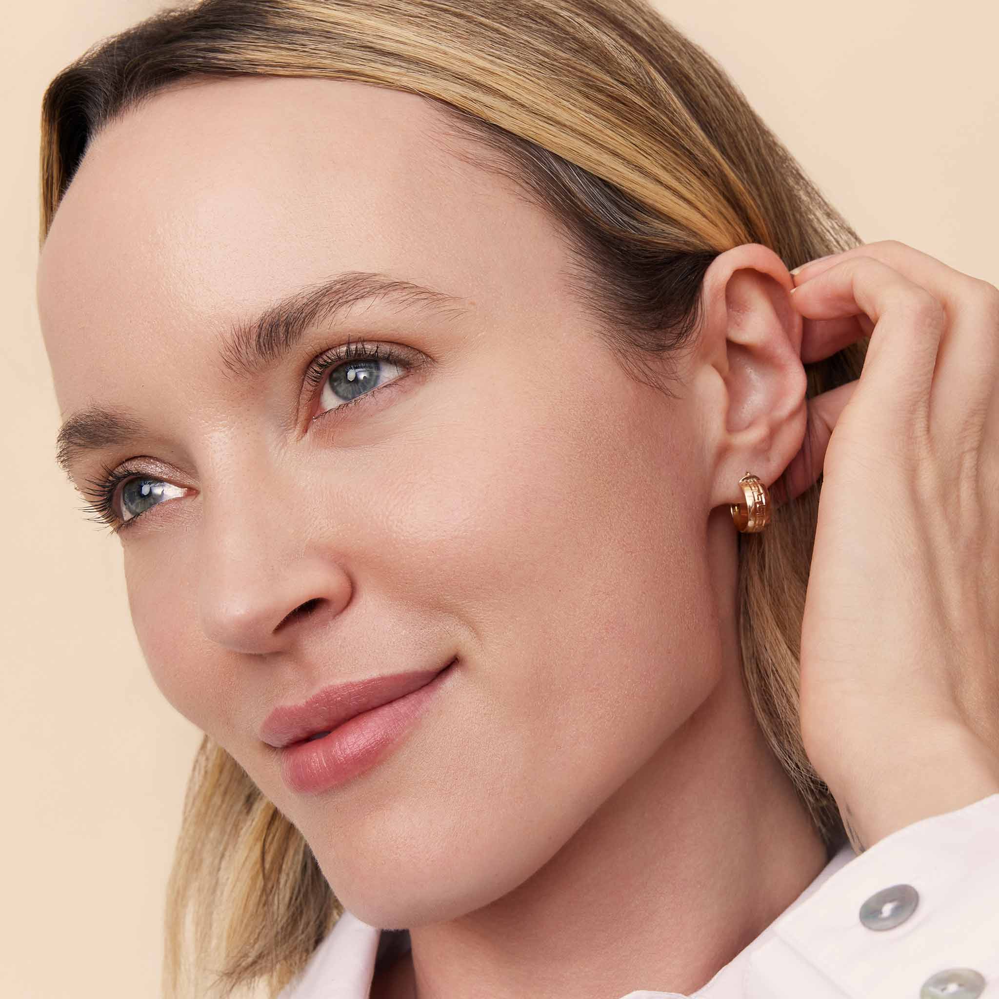 Greek Key Bold Midi Hoops