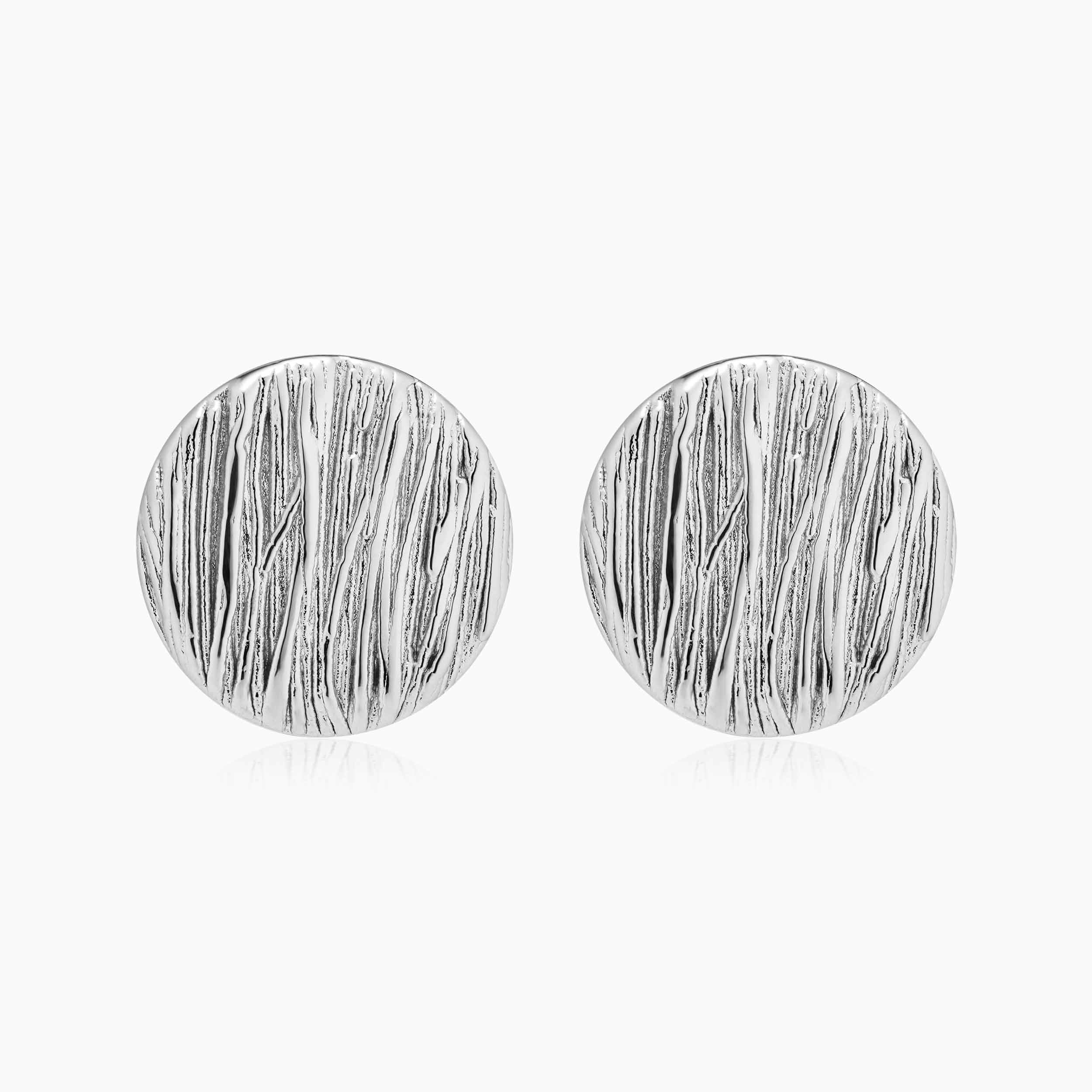 Linen Button Earrings