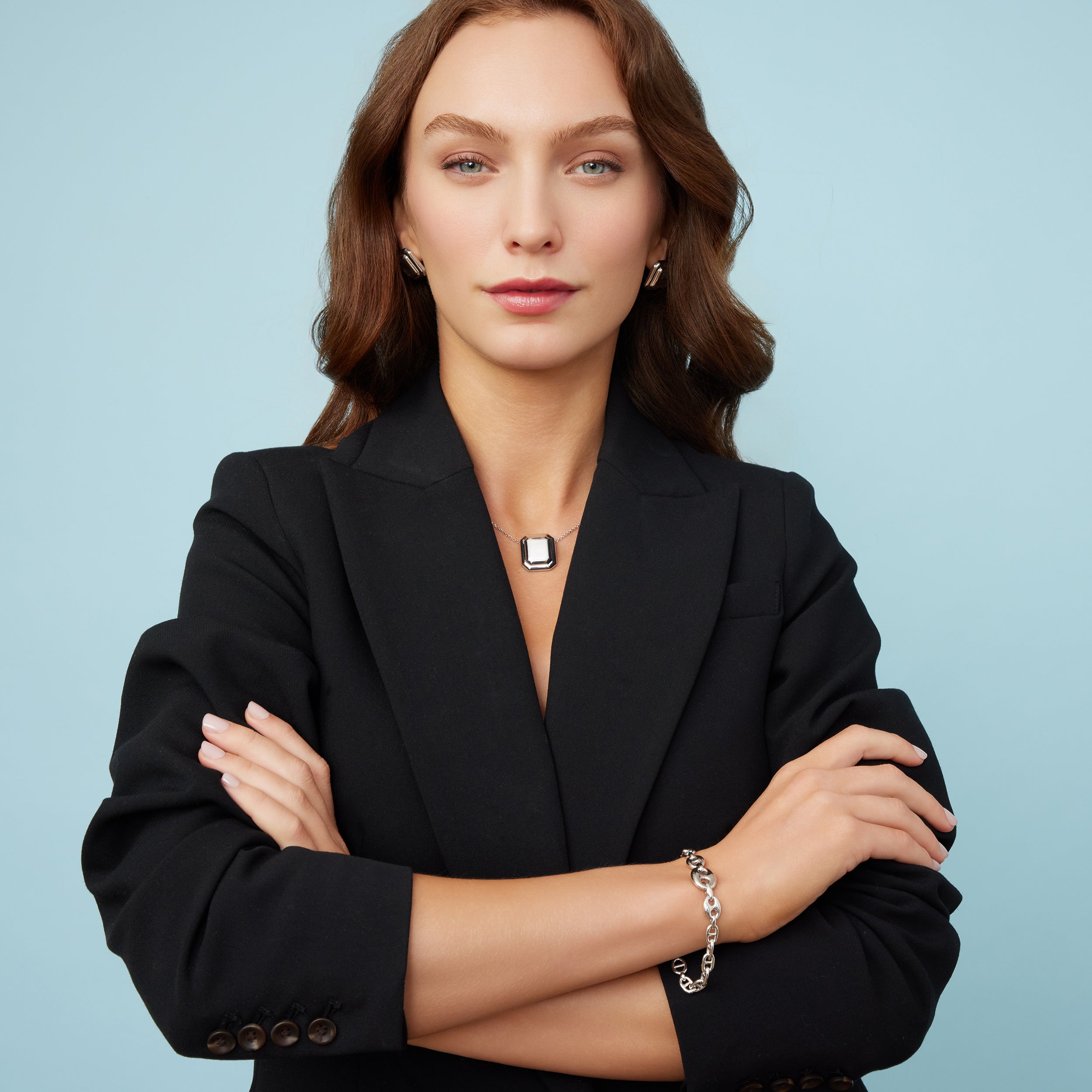 Cufflink Pendant Necklace
