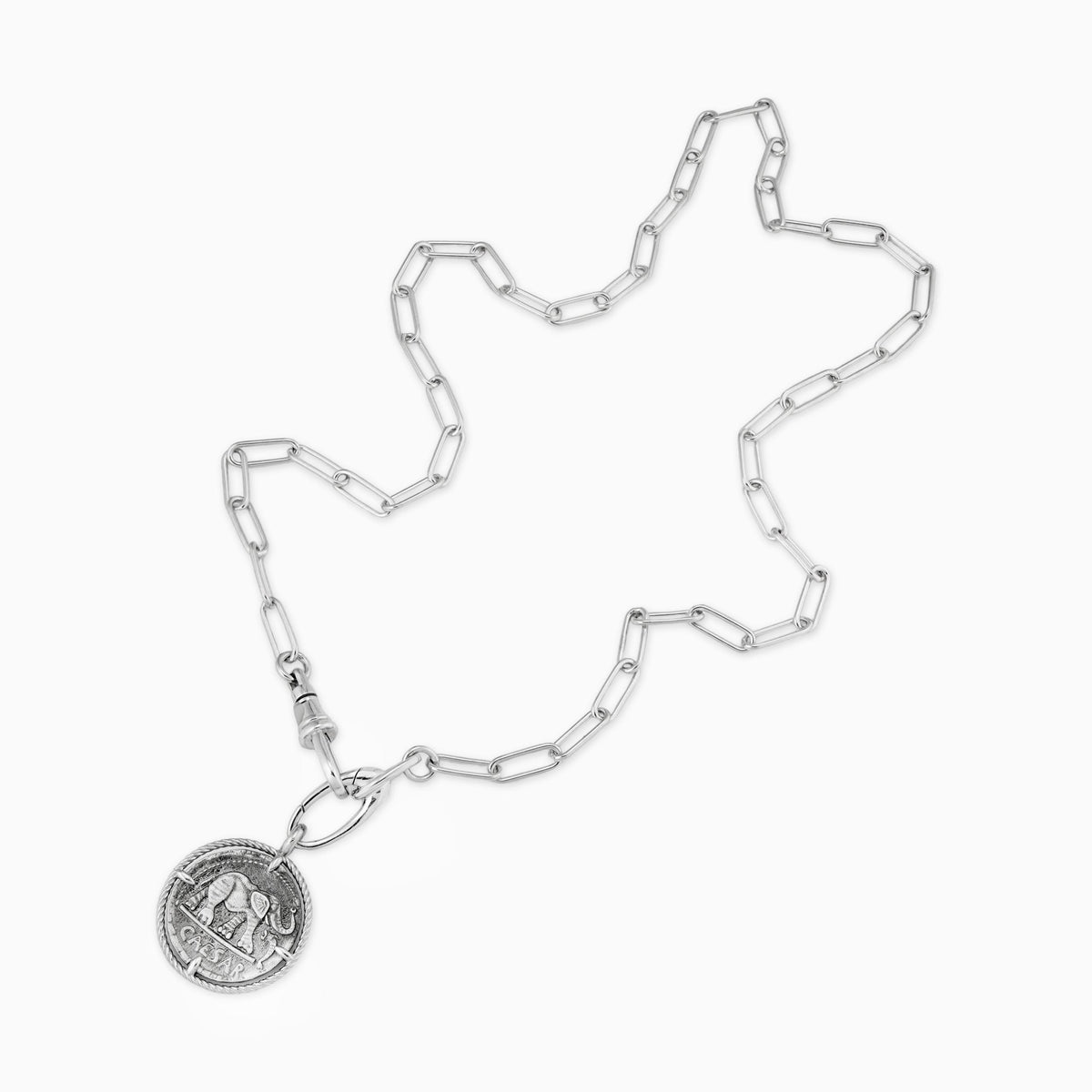 Roman Elephant Medallion Pendant Necklace