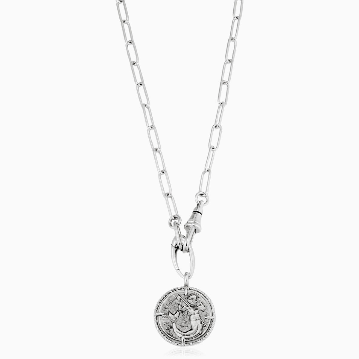 Roman Mermaid Medallion Pendant Necklace