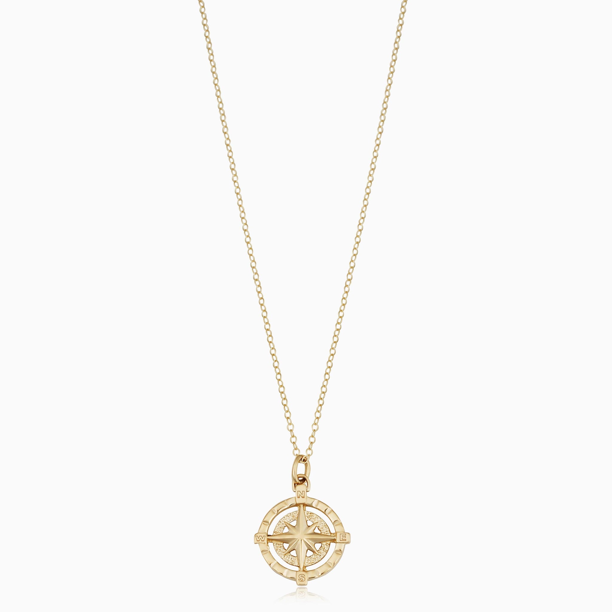 14K Gold Stay the Course Compass Pendant - JH Breakell and Co.