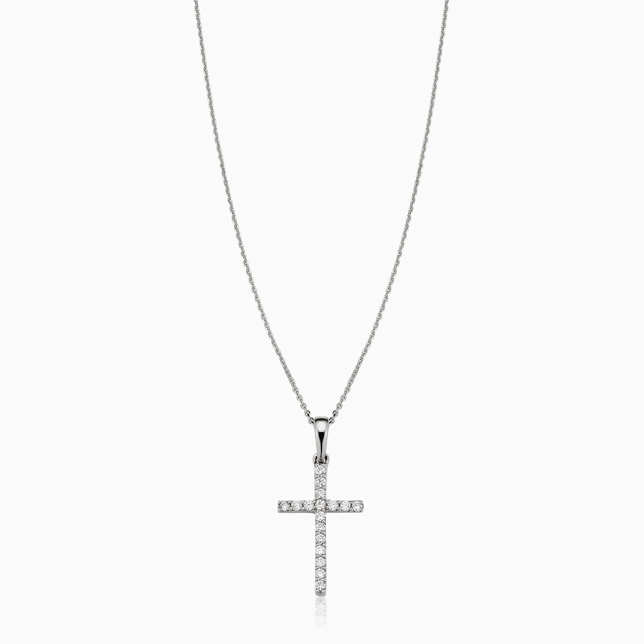 White diamond cross pendant Clearance