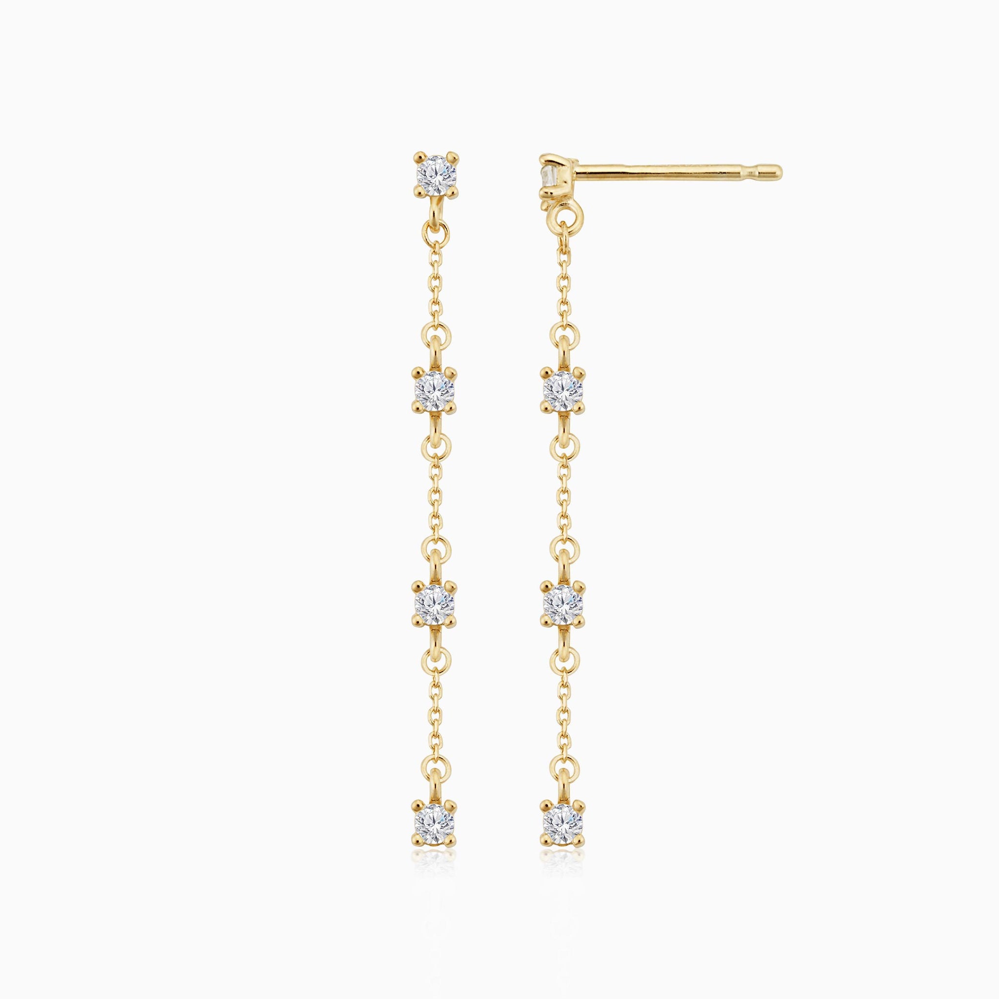 Triangular Gold Plated Chain Earrings - The Fine World – The Fineworld