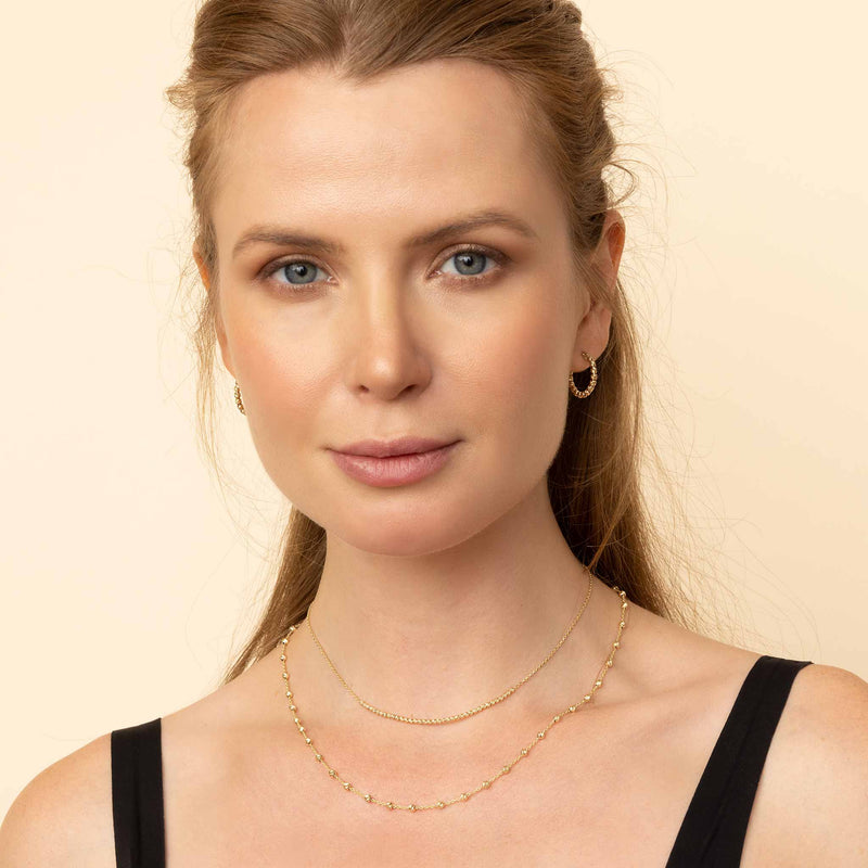 TAI Medium Gold Ball Hoops main image 0