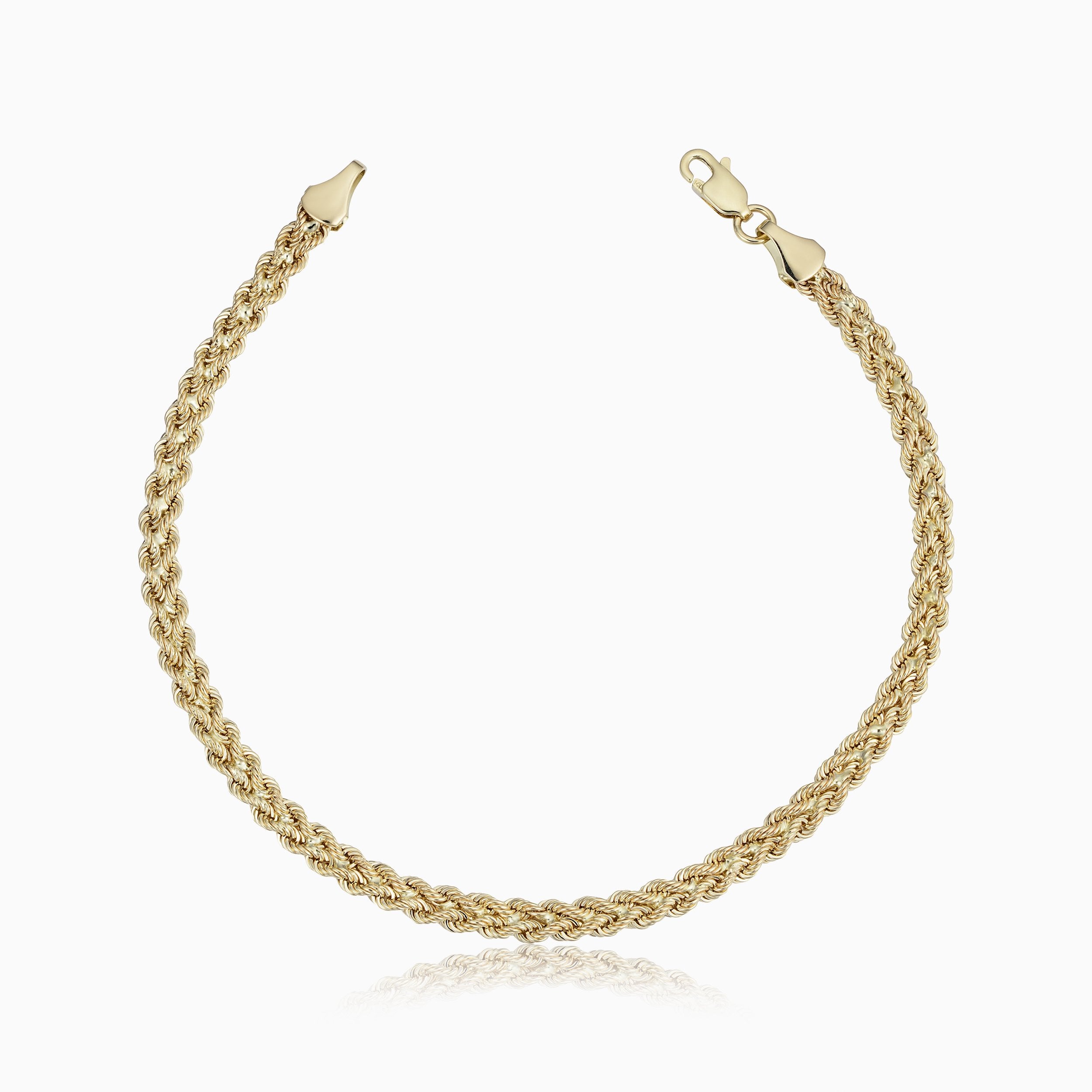 Roman Rope Necklace Yellow Gold / 14K Solid Gold / 16 | Real Gold Jewelry by Oradina