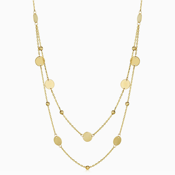 Gold disc station on sale necklace