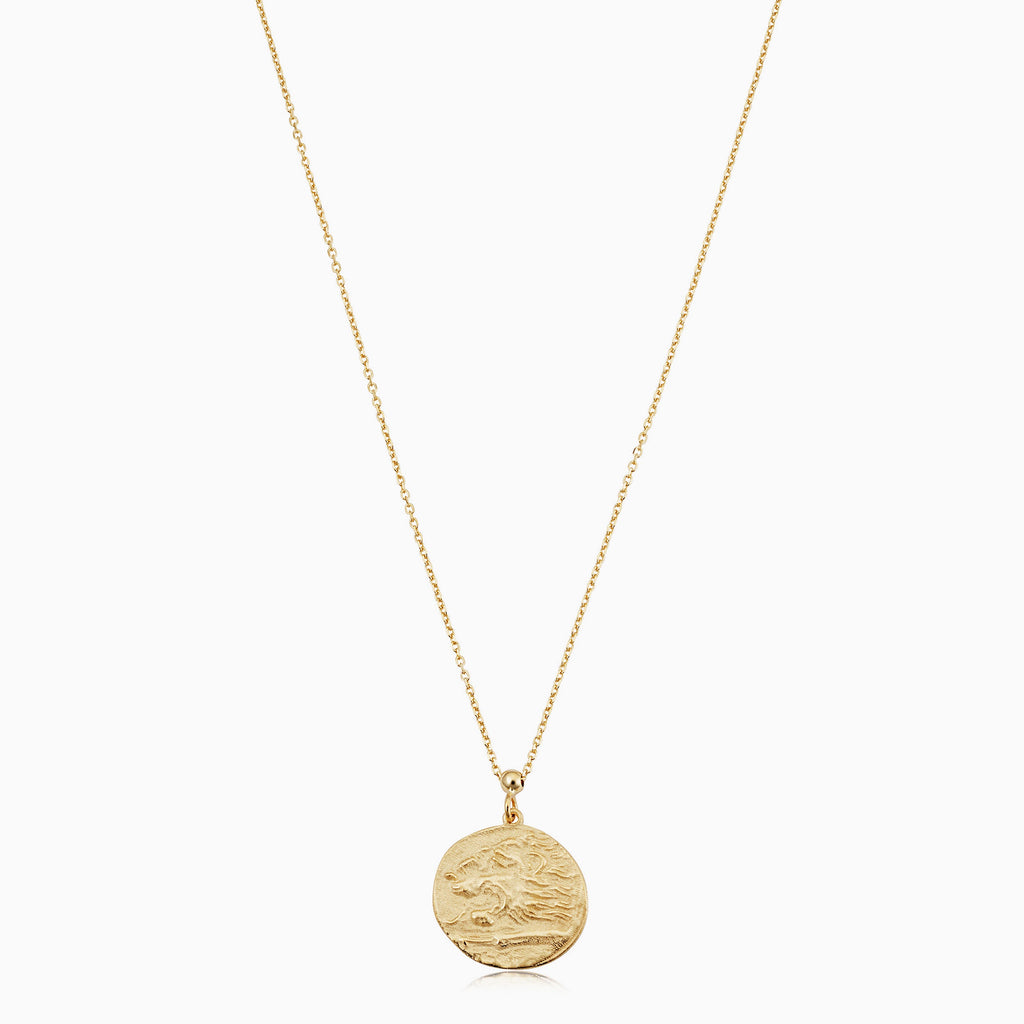 Greek Lion Medallion Necklace